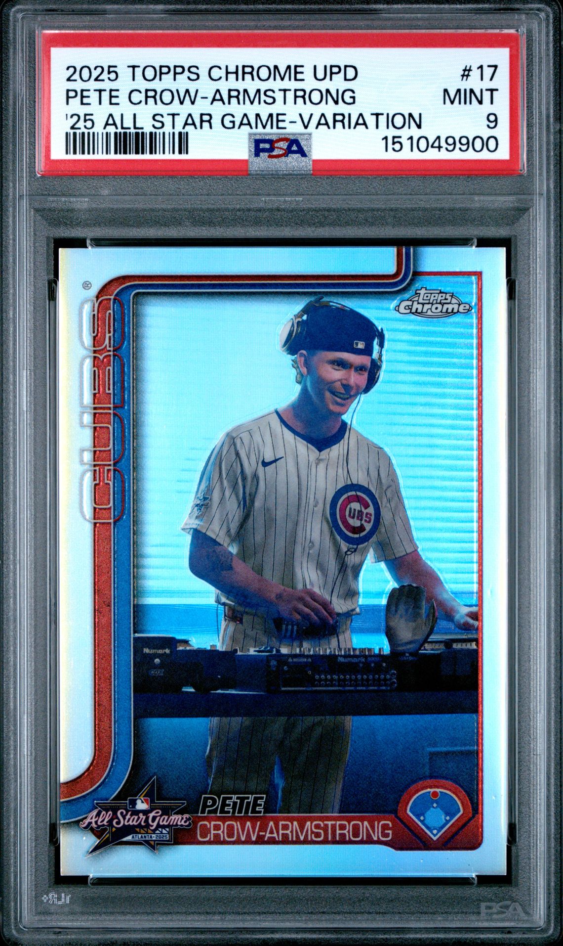 2025 Topps Chrome Update 2025 All Star Game Pete Crow-Armstrong #17 ('25 All Star Game-Variation) Mint 9 front