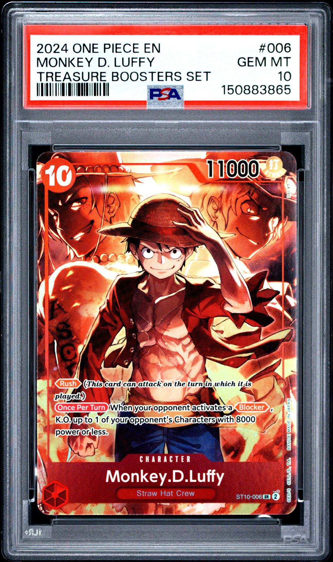 2024 One Piece Promos Monkey D. Luffy #006 (Treasure Boosters Set) Gem Mt 10 front