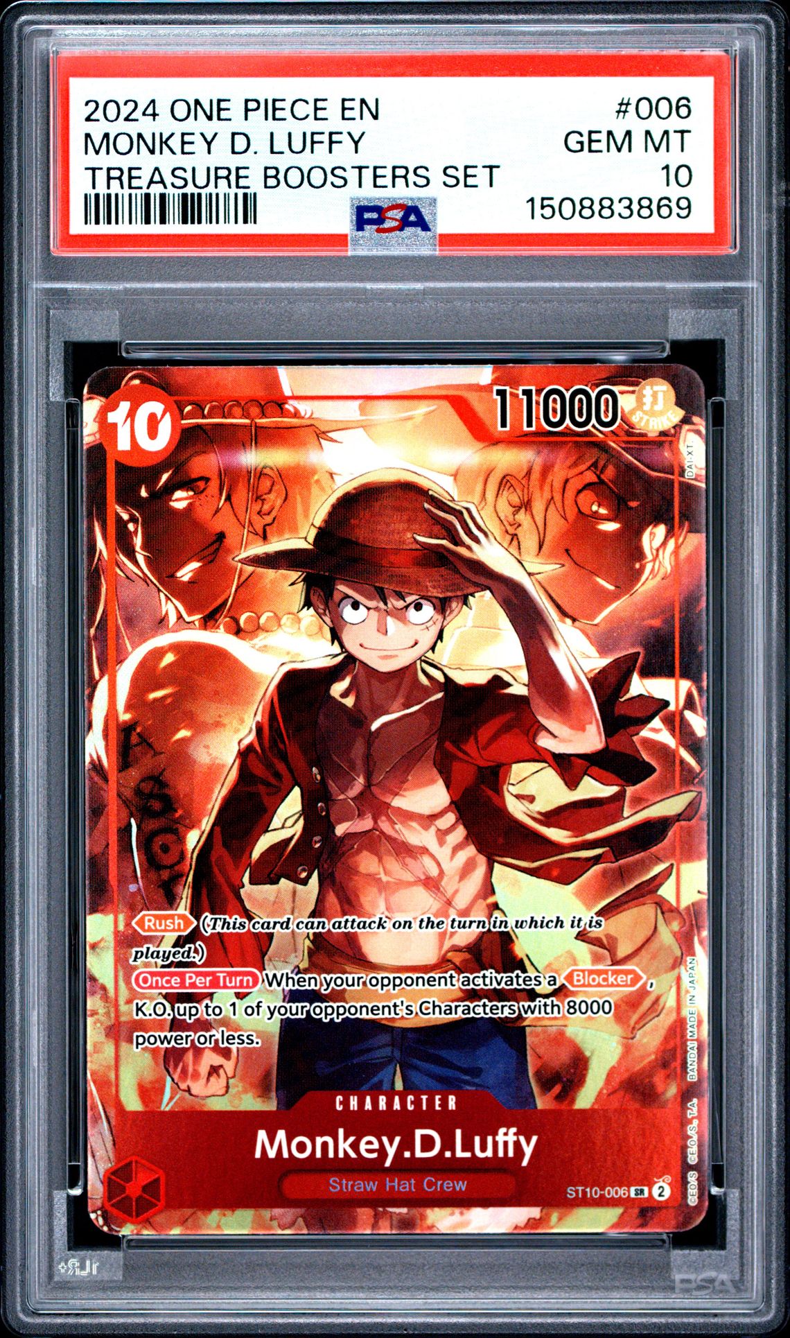 2024 One Piece Promos Monkey D. Luffy #006 (Treasure Boosters Set) Gem Mt 10 front