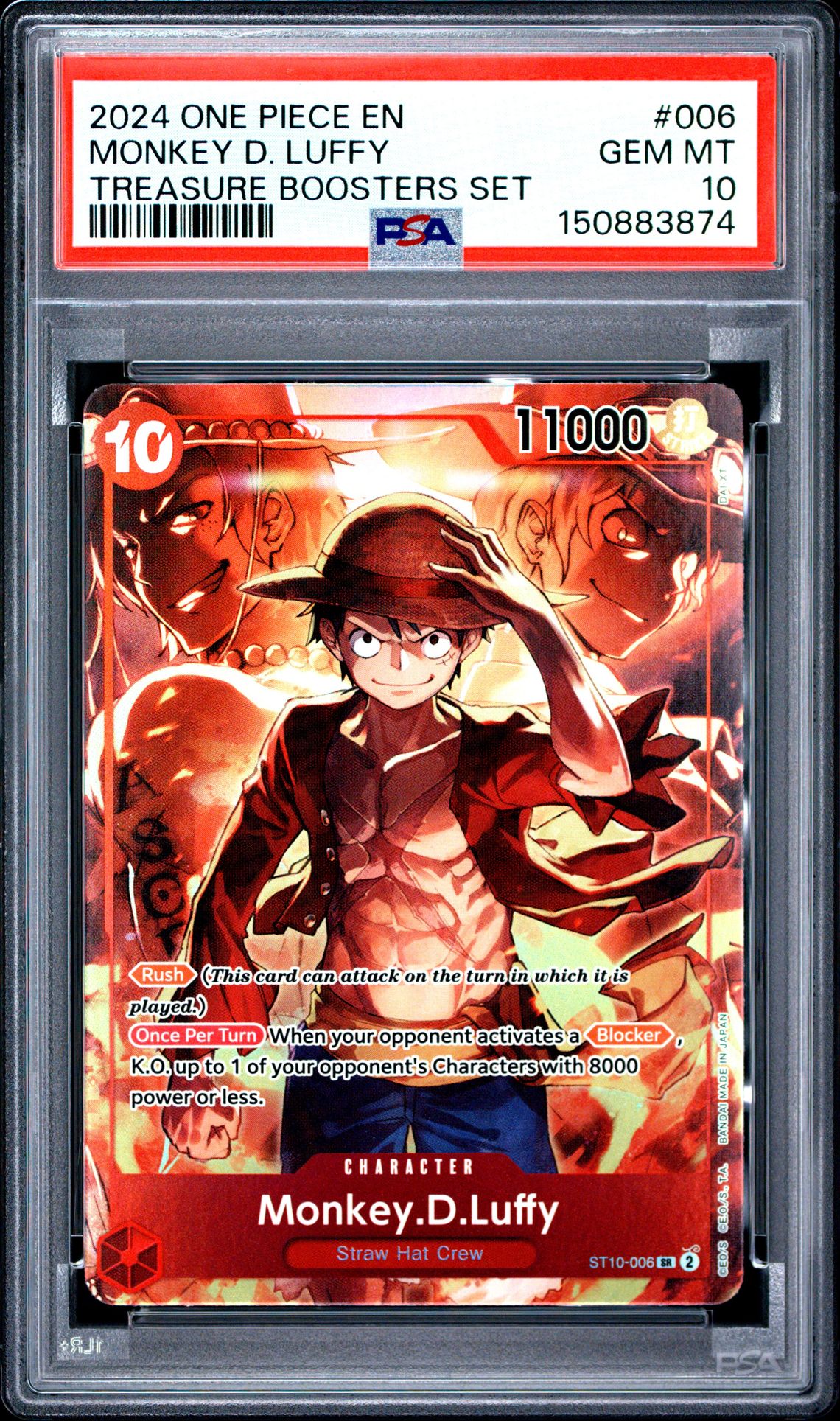 2024 One Piece Promos Monkey D. Luffy #006 (Treasure Boosters Set) Gem Mt 10 front