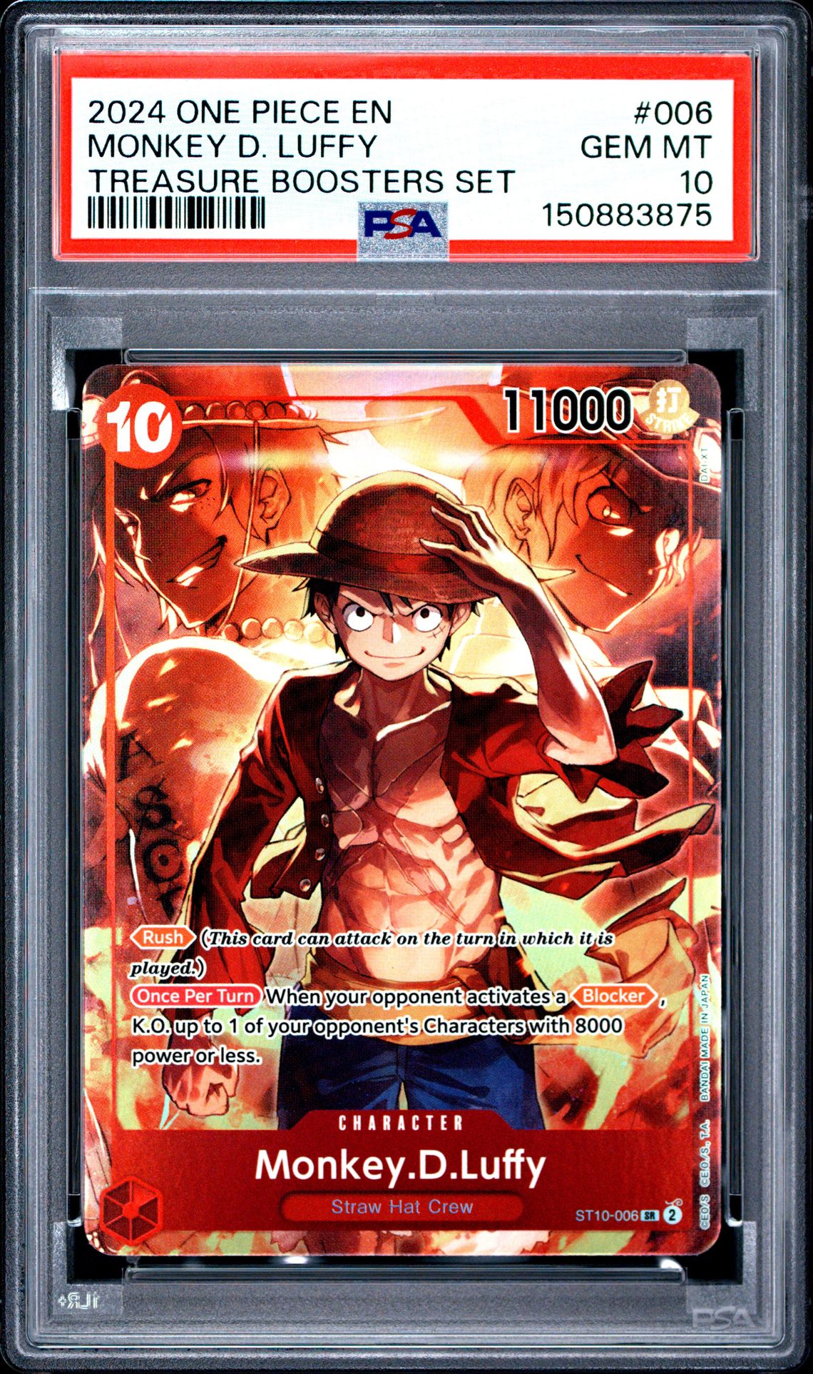 2024 One Piece Promos Monkey D. Luffy #006 (Treasure Boosters Set) Gem Mt 10 front
