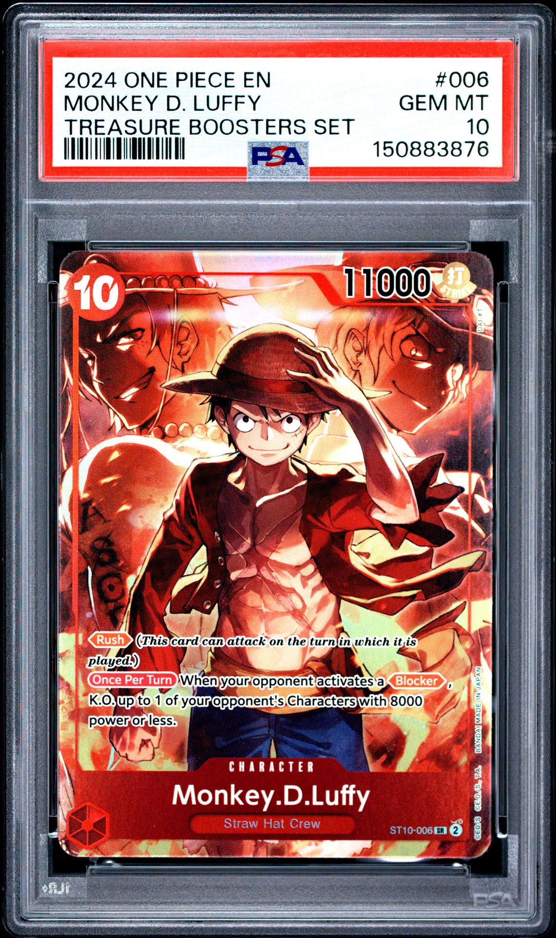 2024 One Piece Promos Monkey D. Luffy #006 (Treasure Boosters Set) Gem Mt 10 front