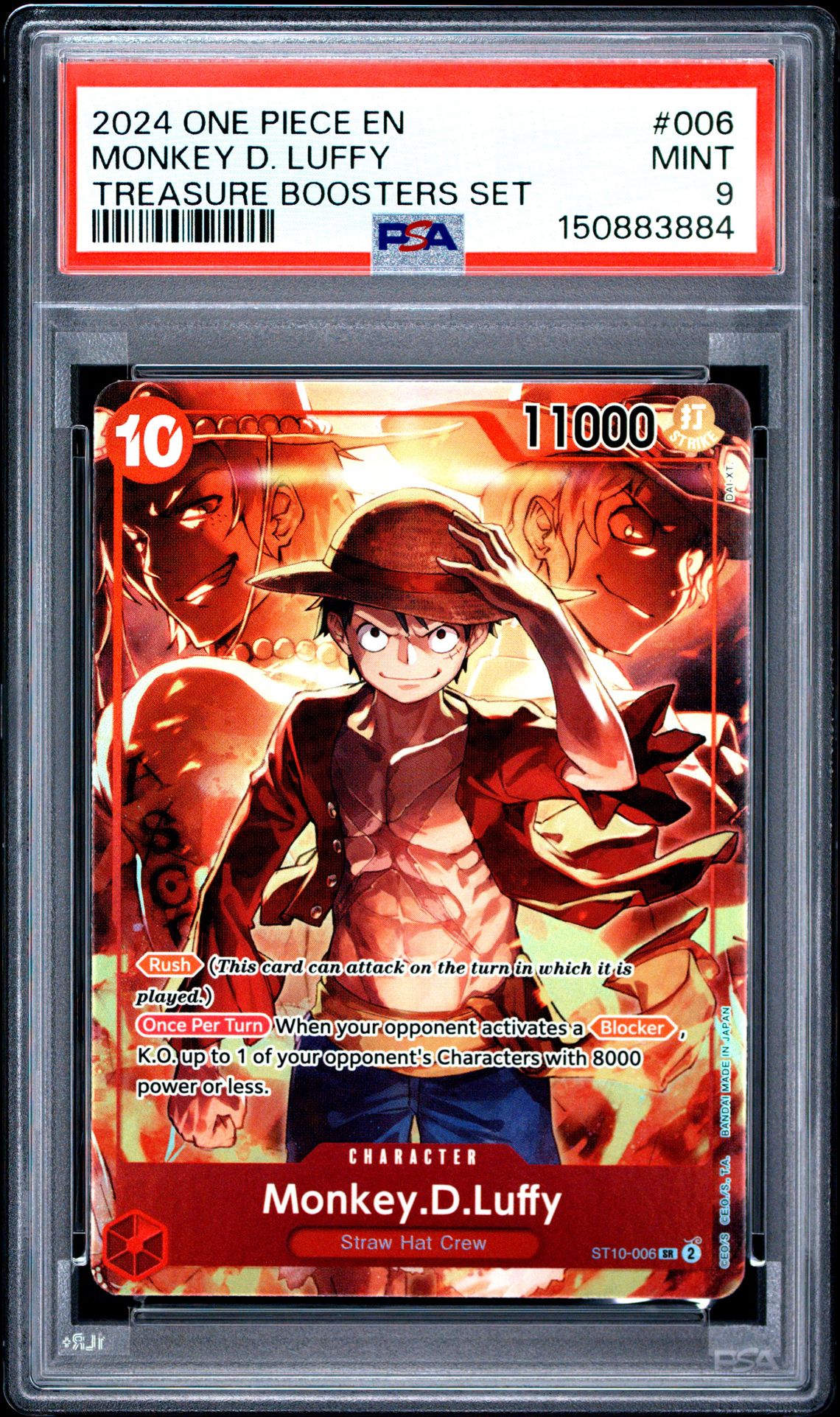 2024 One Piece Promos Monkey D. Luffy #006 (Treasure Boosters Set) Mint 9 front