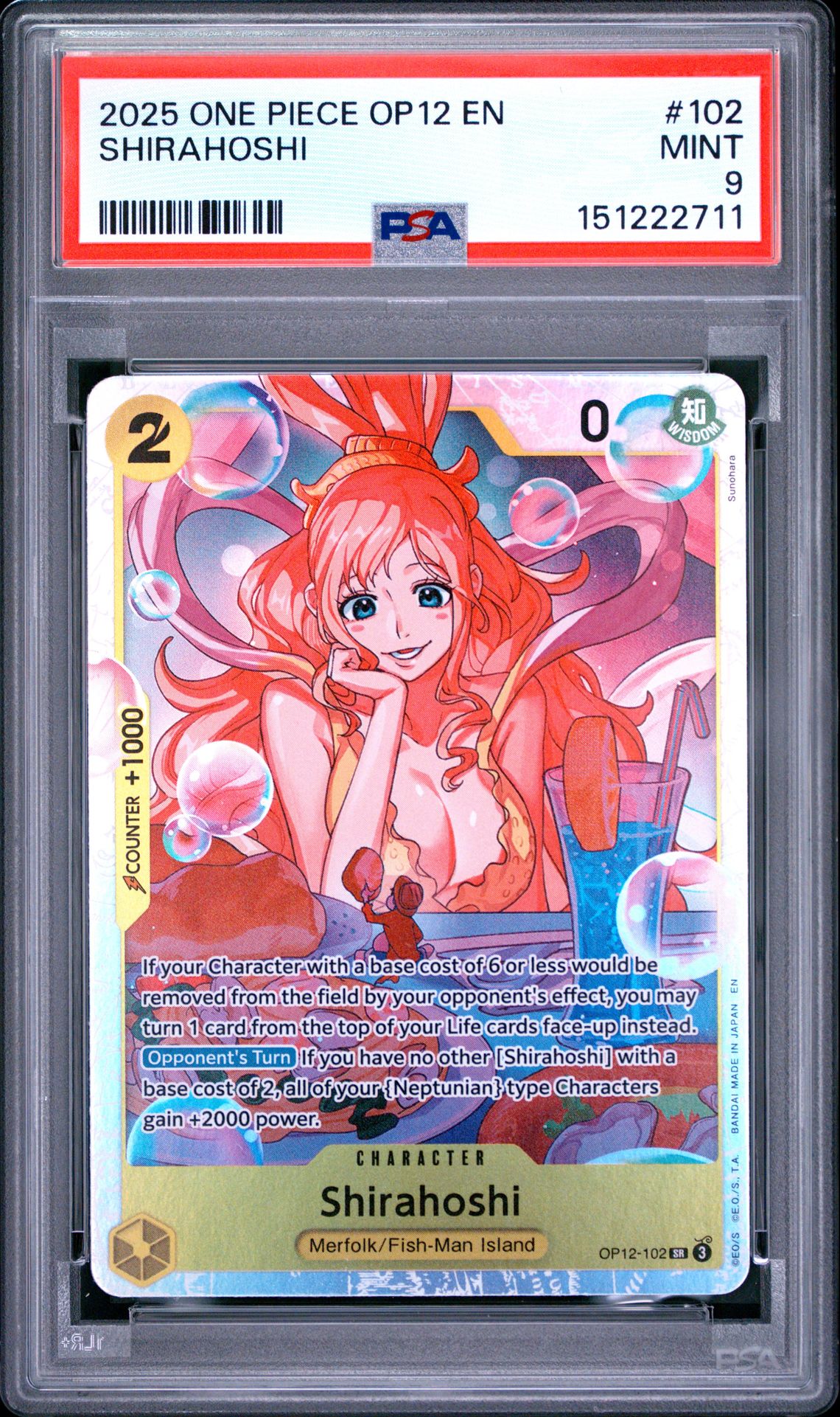 2025 One Piece Op12-Legacy Of The Master Shirahoshi #102 Mint 9 front