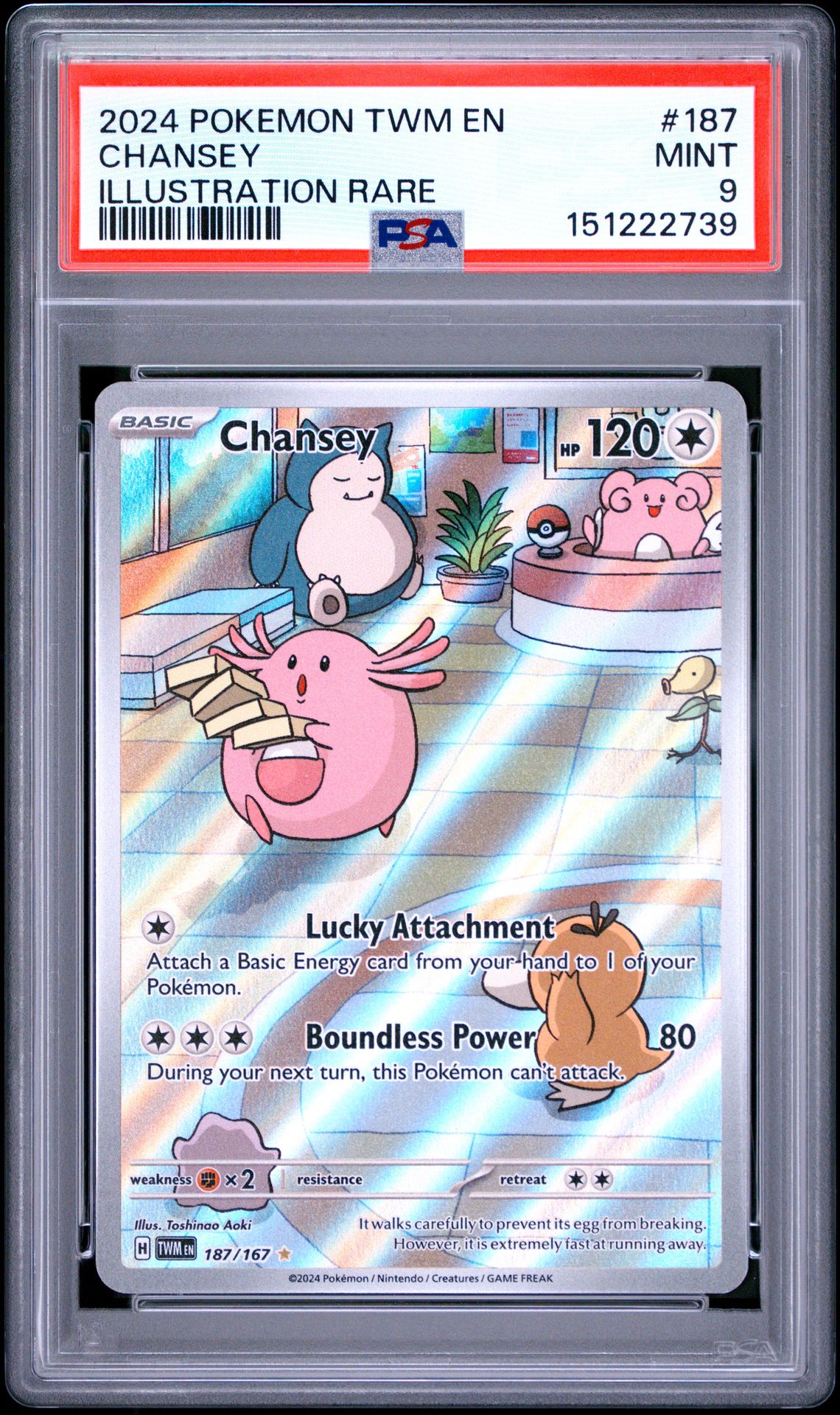 2024 Pokemon Twm En-Twilight Masquerade Chansey #187 (Illustration Rare) Mint 9 front
