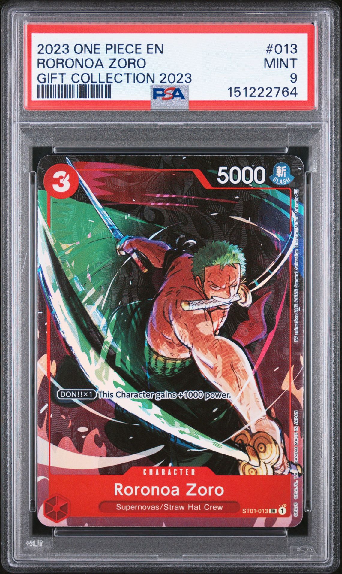 2023 One Piece Gift Collection 2023 Roronoa Zoro #013 (Gift Collection 2023) Mint 9 front