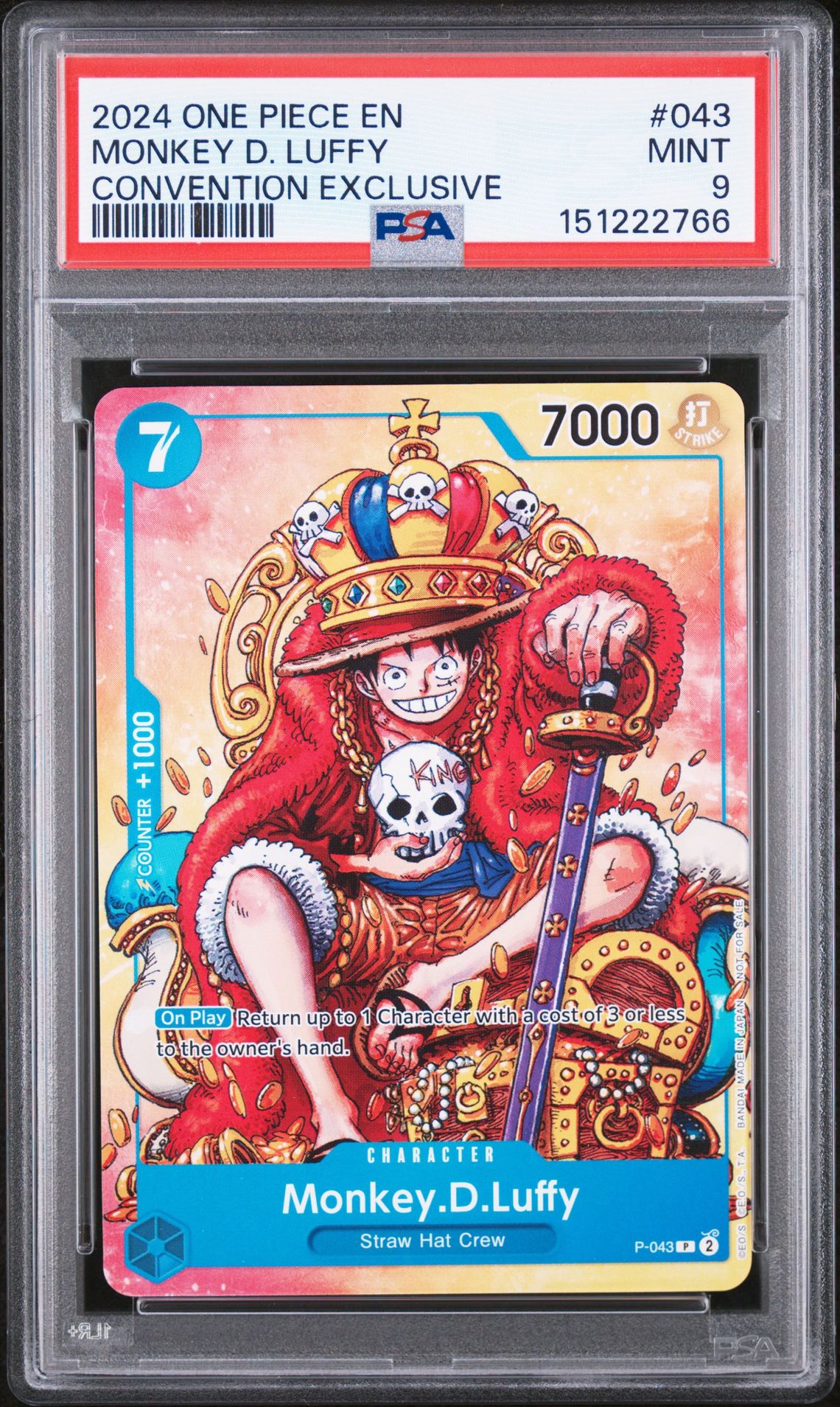 2024 One Piece Promos Monkey D. Luffy #043 (Convention Exclusive) Mint 9 front
