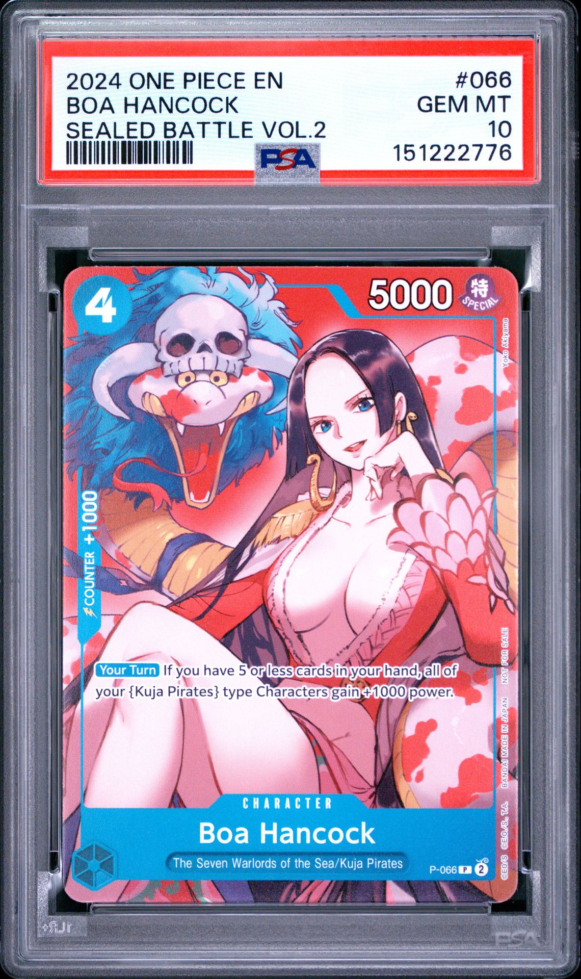 2024 One Piece Promos Boa Hancock #066 (Sealed Battle Vol.2) Gem Mt 10 front