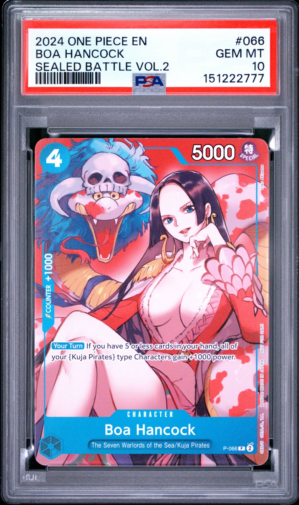 2024 One Piece Promos Boa Hancock #066 (Sealed Battle Vol.2) Gem Mt 10 front