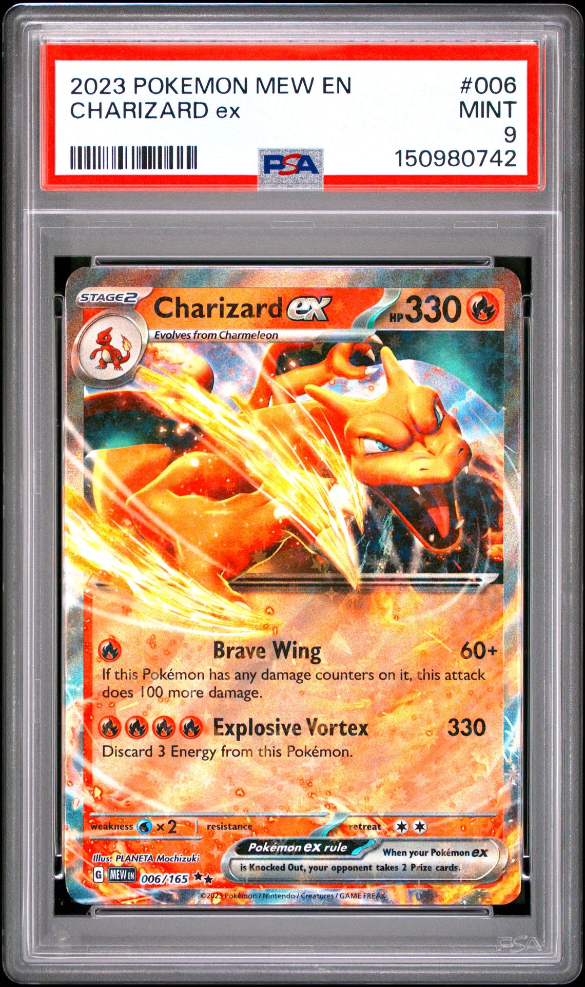 2023 Pokemon Mew En-151 Charizard Ex #006 Mint 9 front