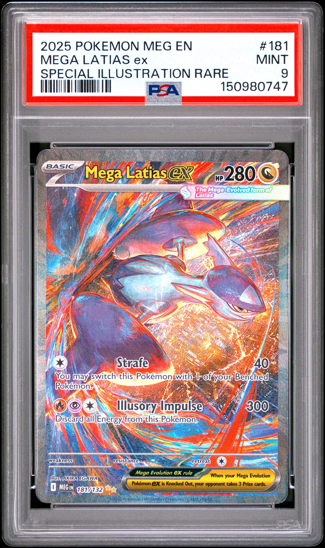 2025 Pokemon Meg En-Mega Evolution Mega Latias Ex #181 (Special Illustration Rare) Mint 9 front