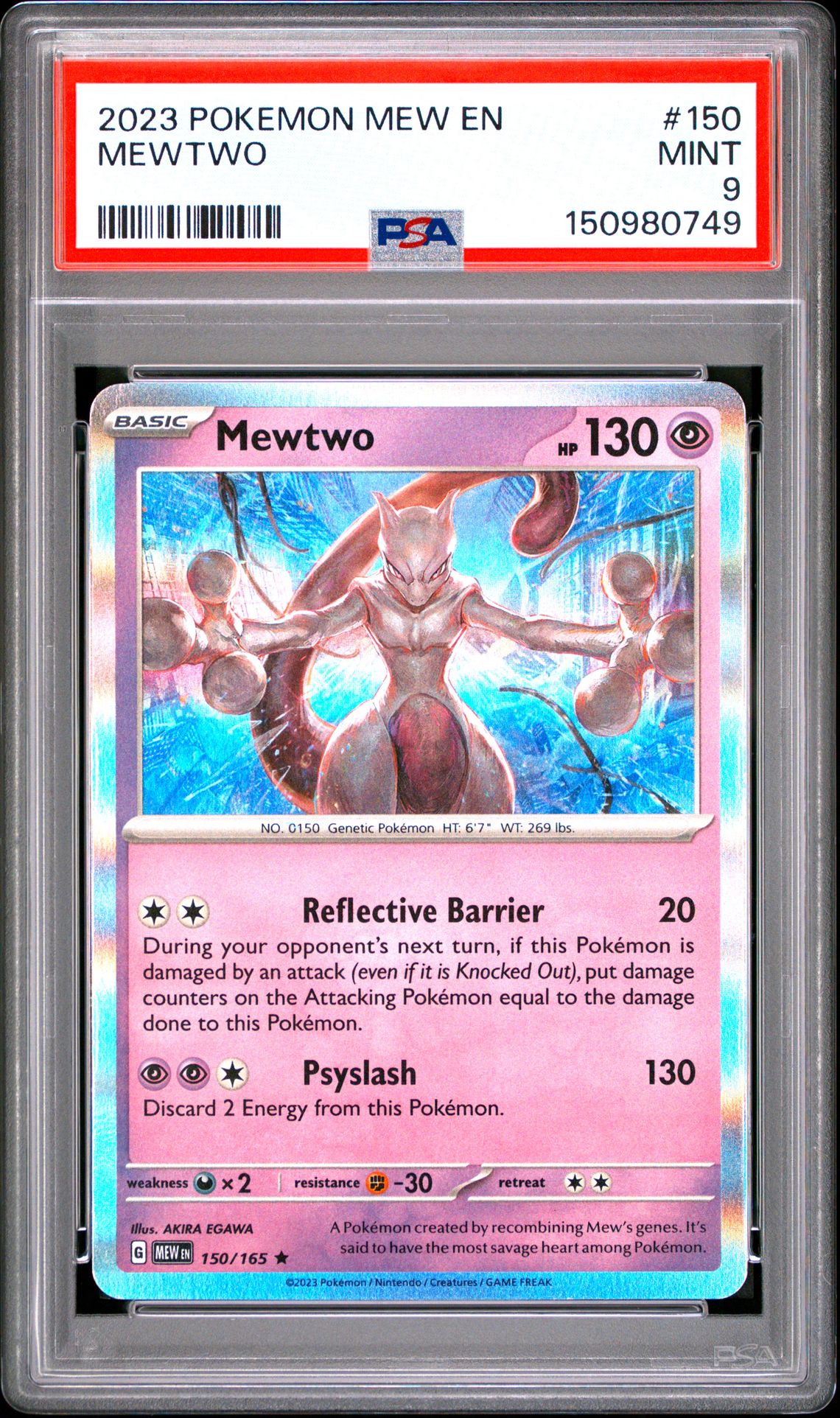 2023 Pokemon Mew En-151 Mewtwo #150 Mint 9 front