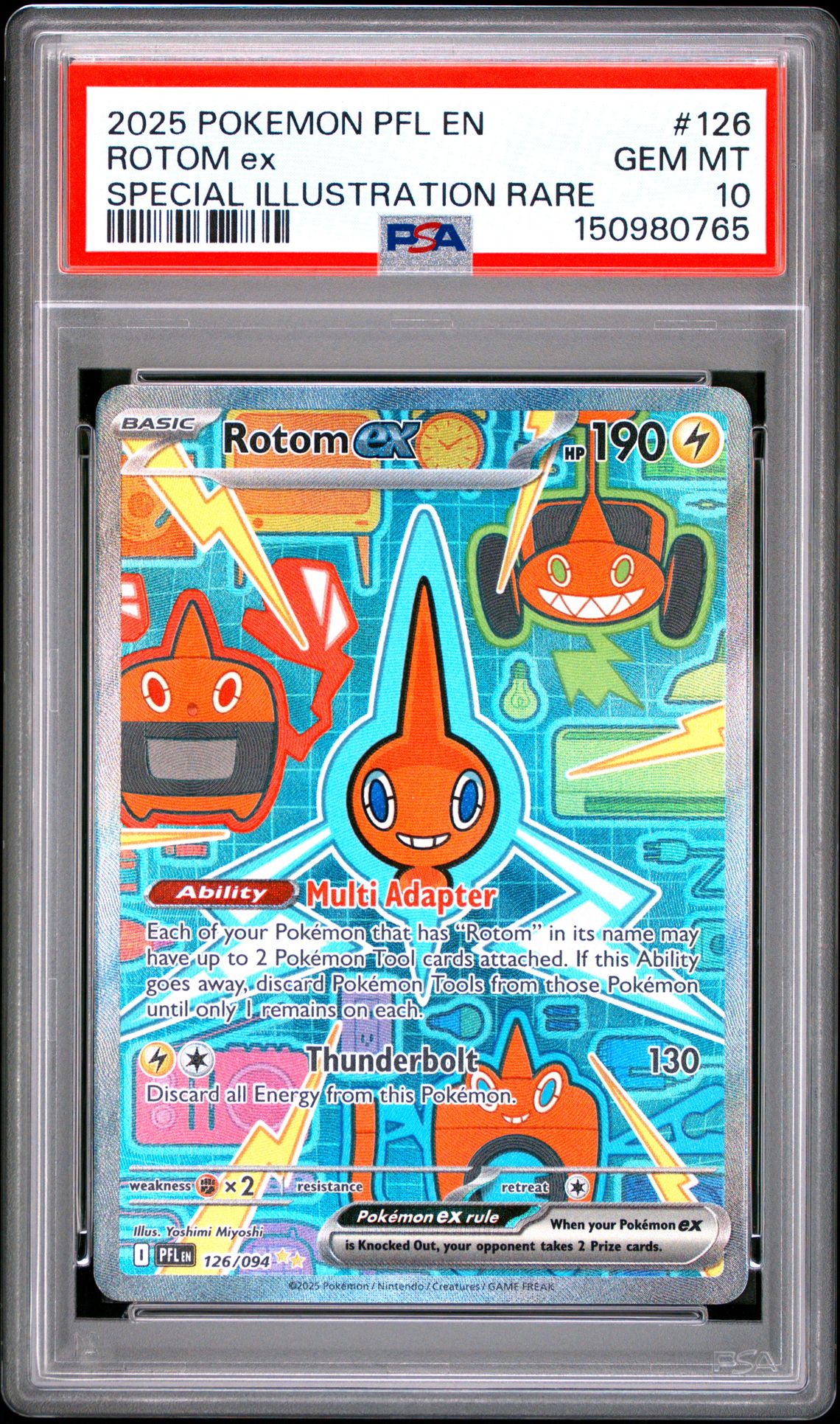 2025 Pokemon Pfl En-Phantasmal Flames Rotom Ex #126 (Special Illustration Rare) Gem Mt 10 front view - PSA graded GEM MT 10