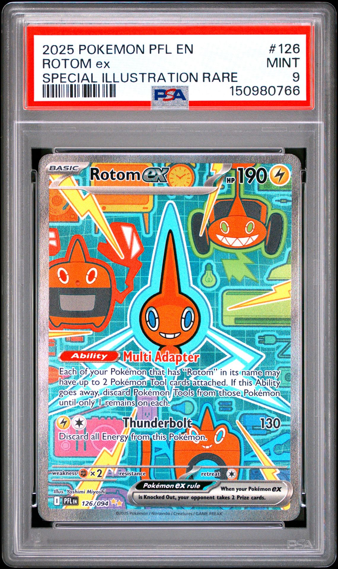 2025 Pokemon Pfl En-Phantasmal Flames Rotom Ex #126 (Special Illustration Rare) Mint 9 front