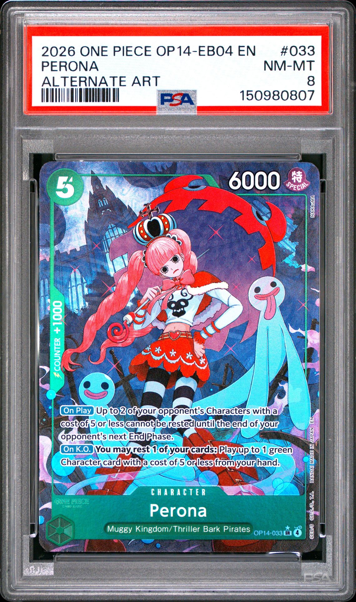 2026 One Piece Op14-Eb04-The Azure Sea's Seven Perona #033 (Alternate Art) Nm-Mt 8 front