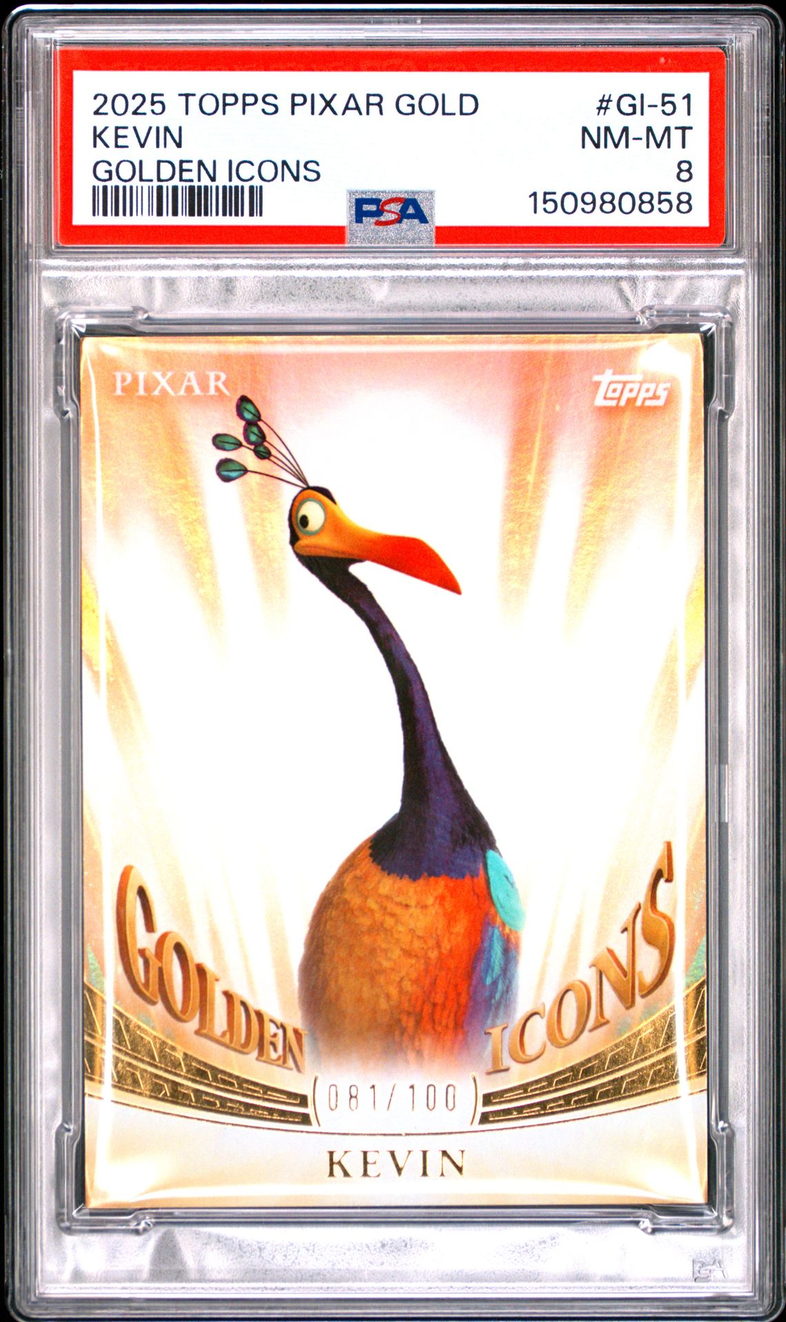 2025 Topps Pixar Gold Golden Icons Kevin #Gi-51 Nm-Mt 8 front