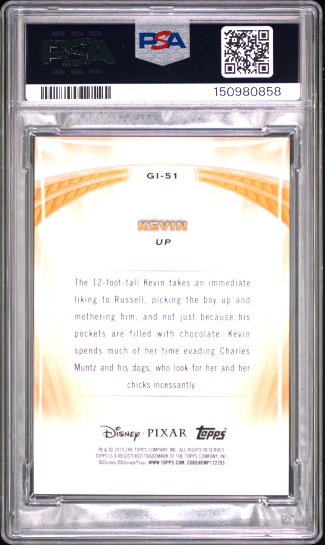 2025 Topps Pixar Gold Golden Icons Kevin #Gi-51 Nm-Mt 8 back