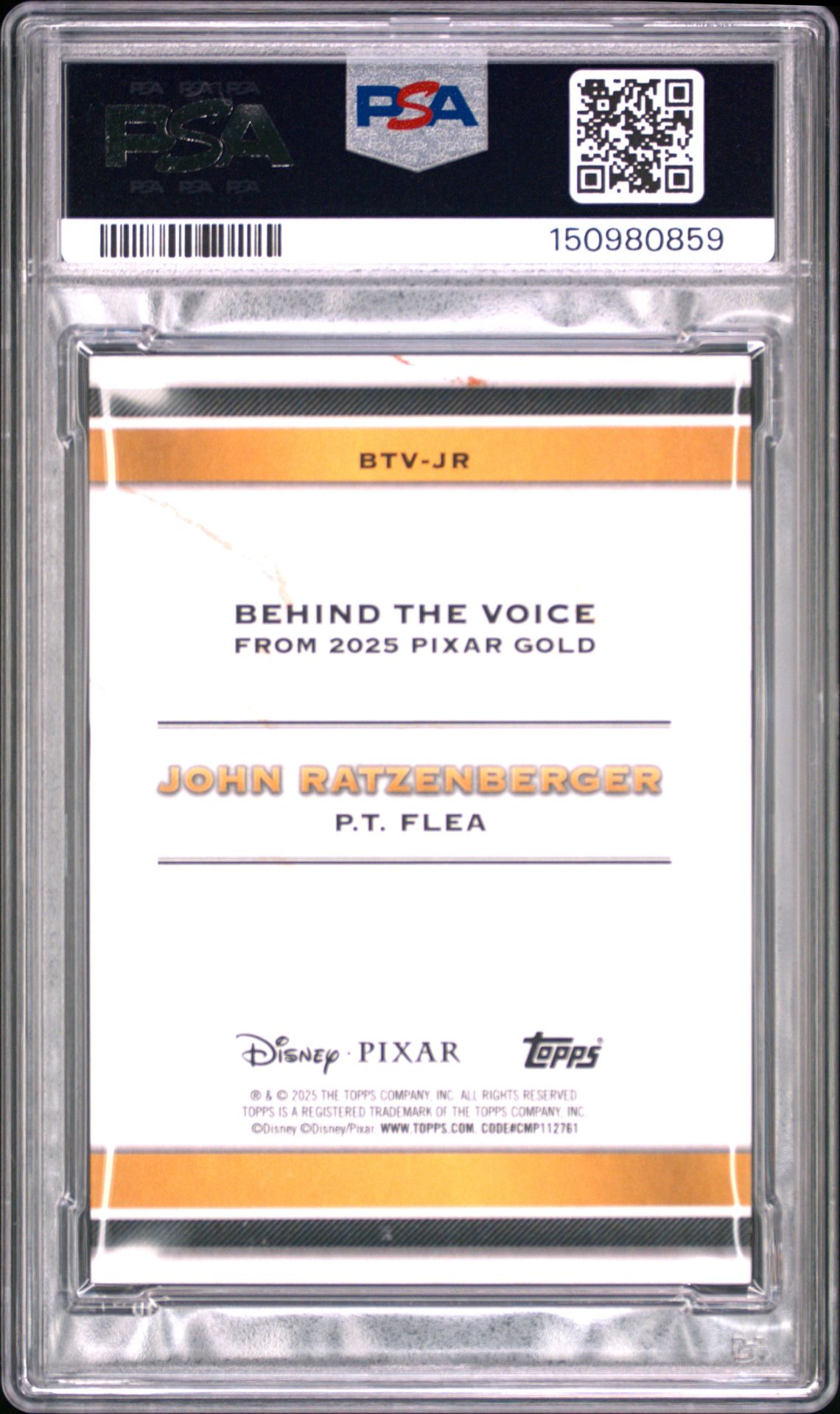 2025 Topps Pixar Gold Behind The Voice John Ratzenberger #Btv-Jr (Behind The Voice-Orange) Nm-Mt 8 back