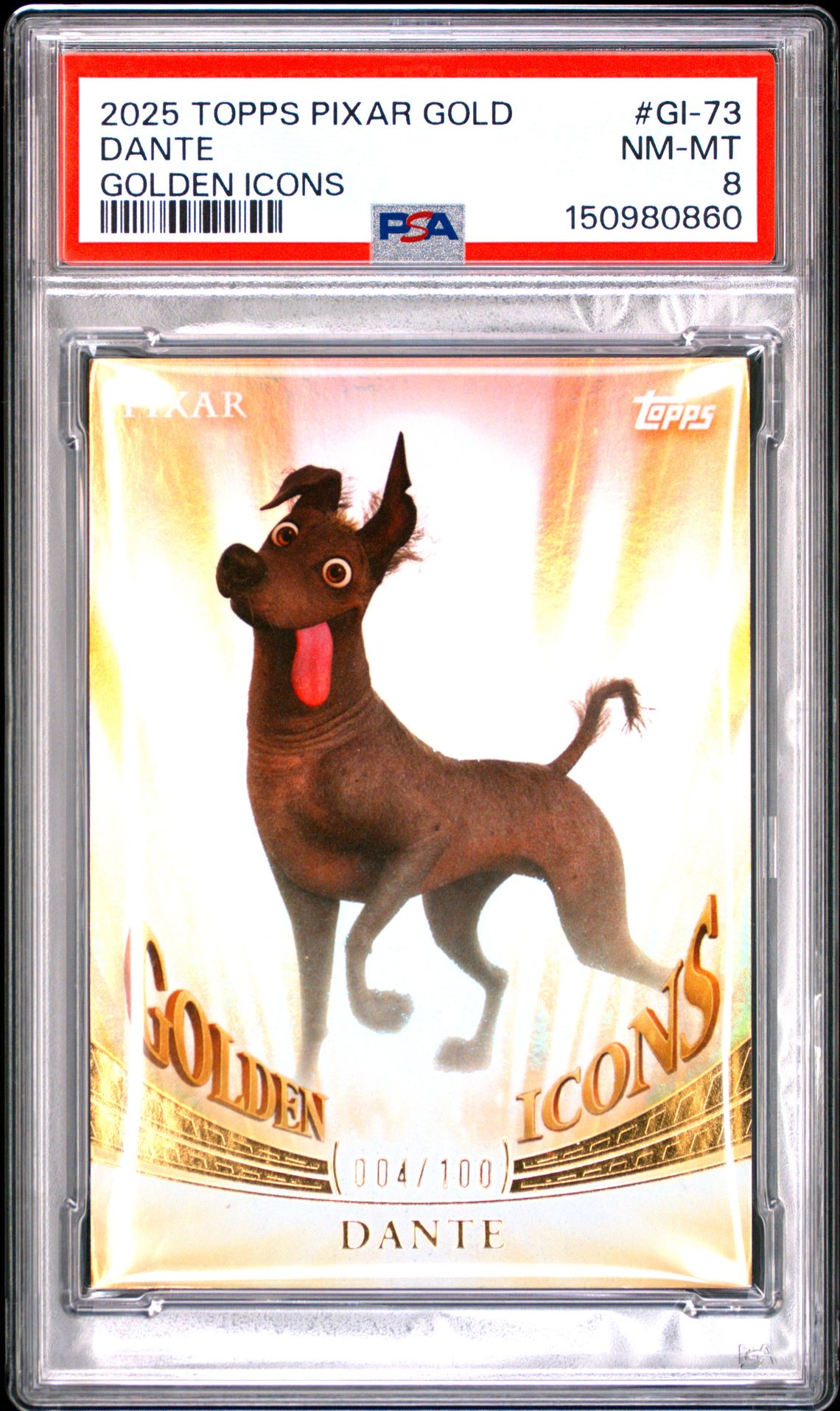 2025 Topps Pixar Gold Golden Icons Dante #Gi-73 Nm-Mt 8 front