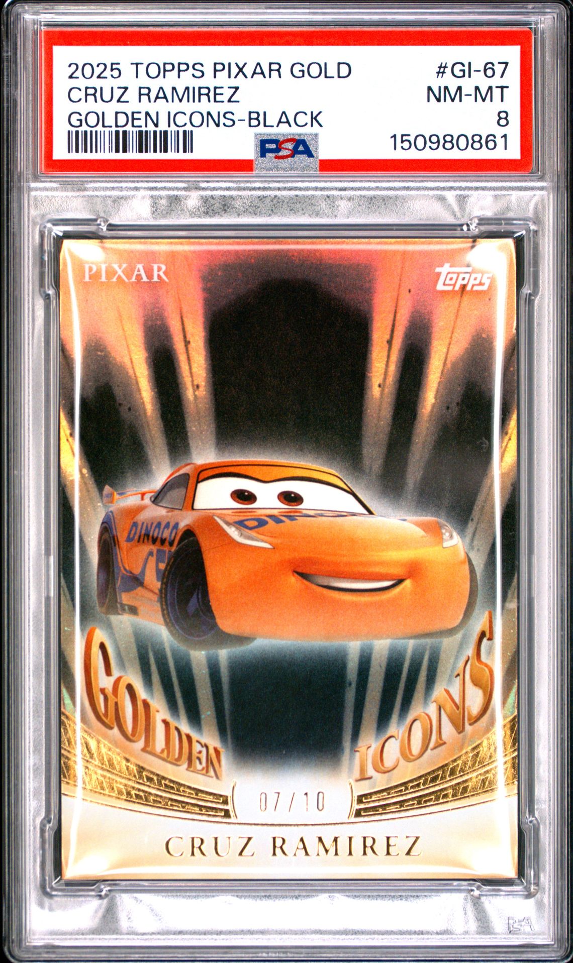 2025 Topps Pixar Gold Golden Icons Cruz Ramirez #Gi-67 (Golden Icons-Black) Nm-Mt 8 front