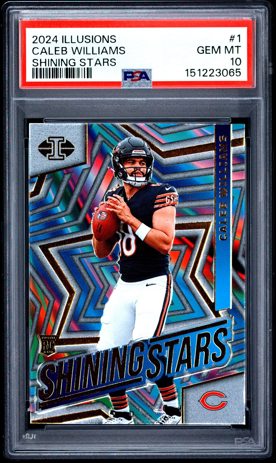 2024 Panini Illusions Shining Stars Caleb Williams #1 Gem Mt 10 front