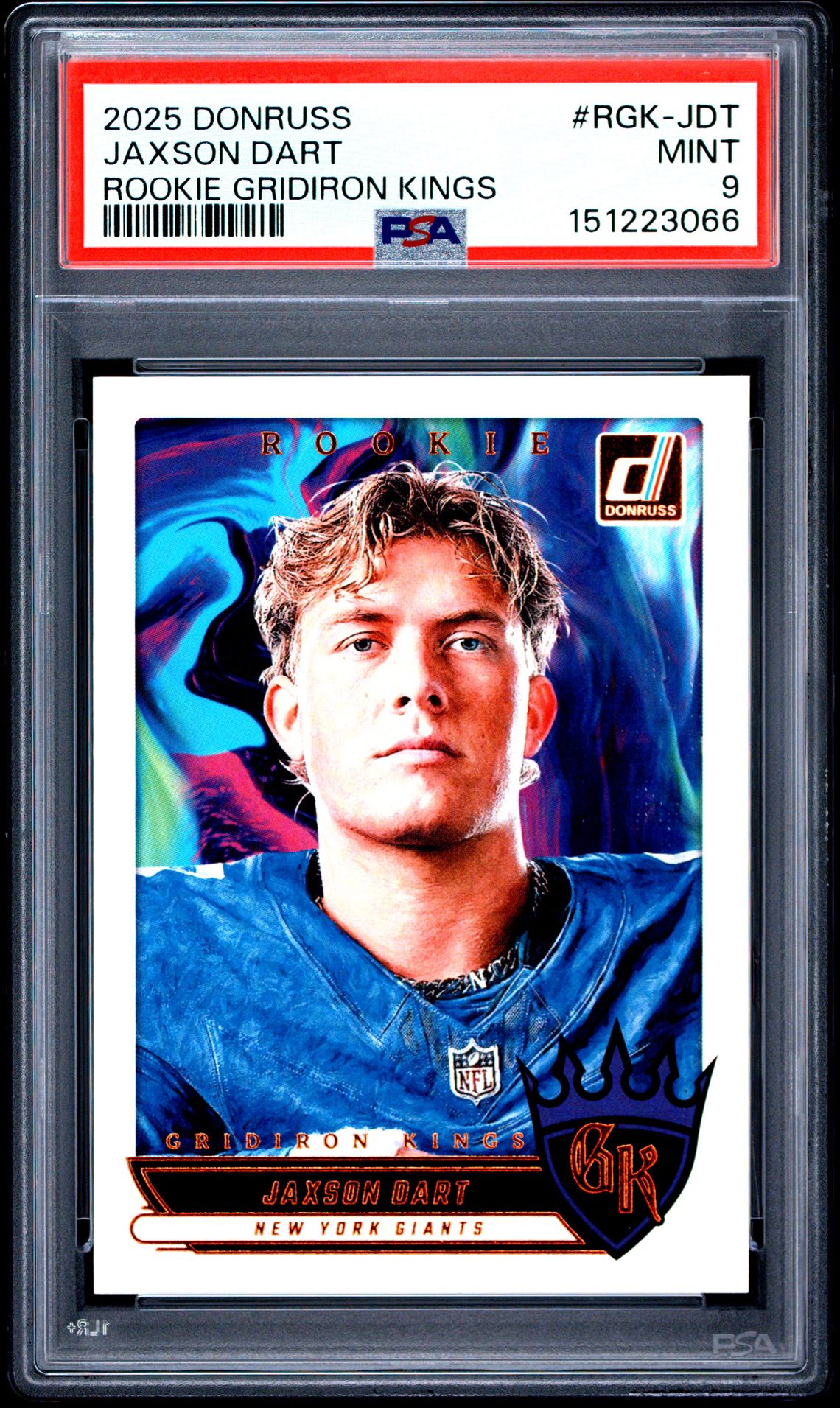 2025 Panini Donruss Rookie Gridiron Kings Jaxson Dart #Rgk-Jdt Mint 9 front
