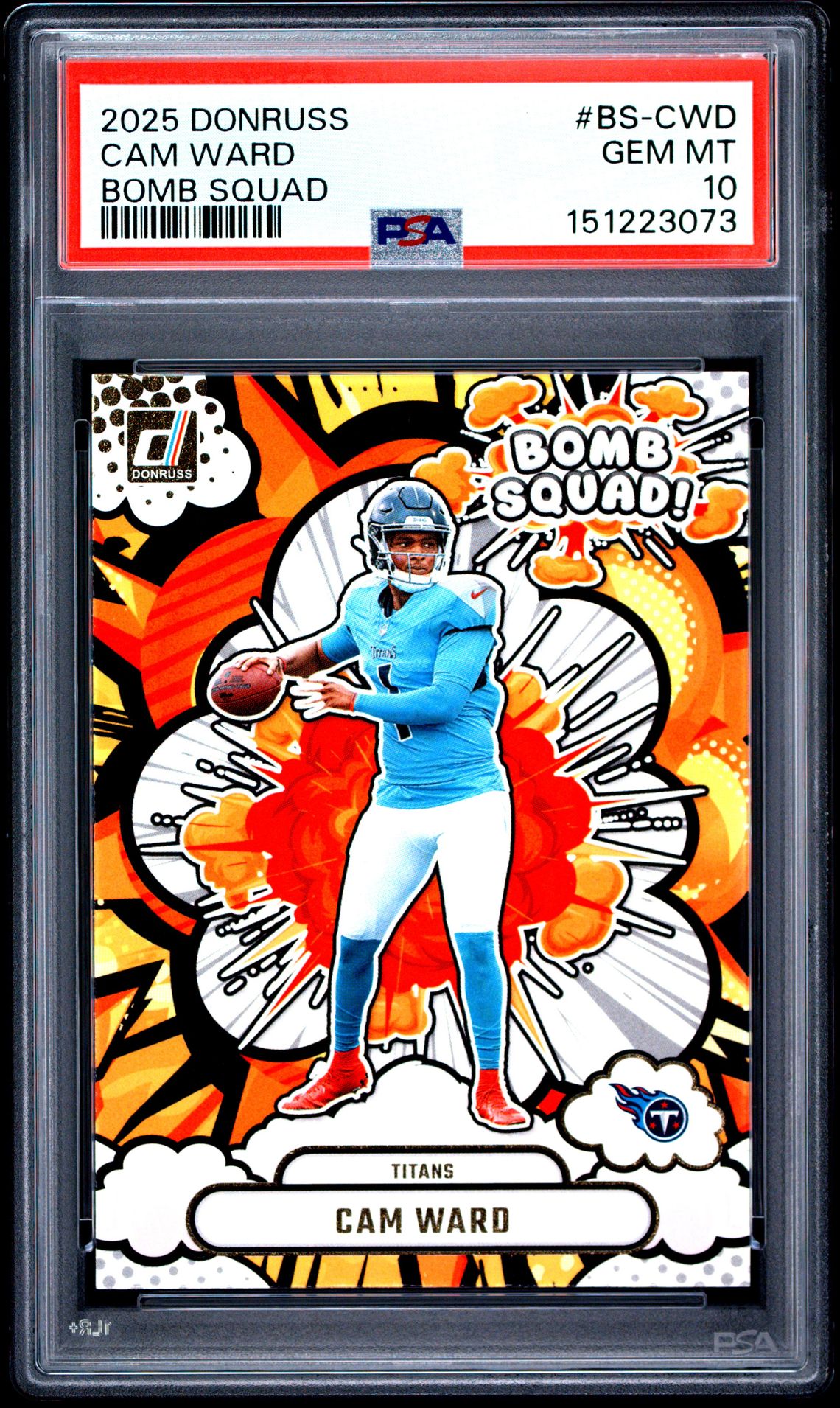 2025 Panini Donruss Bomb Squad Cam Ward #Bs-Cwd Gem Mt 10 front