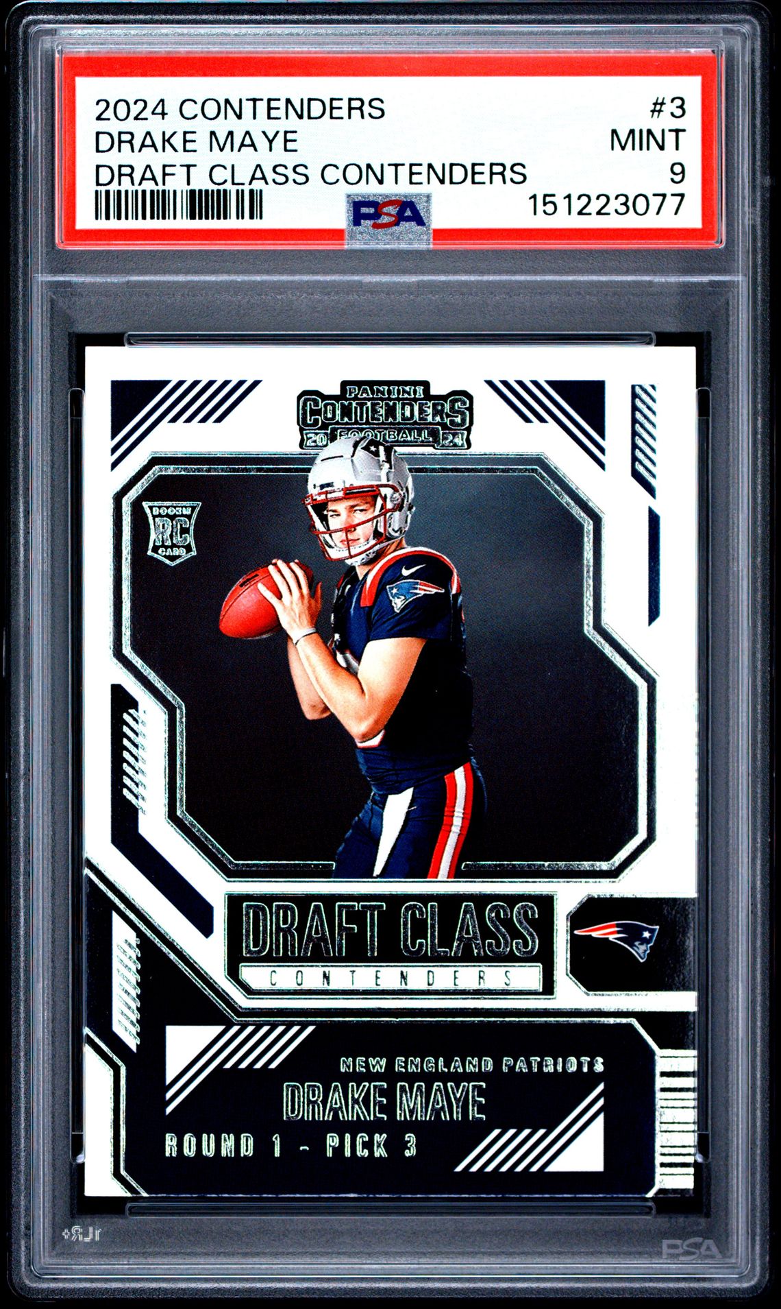 2024 Panini Contenders Draft Class Contenders Drake Maye #3 Mint 9 front