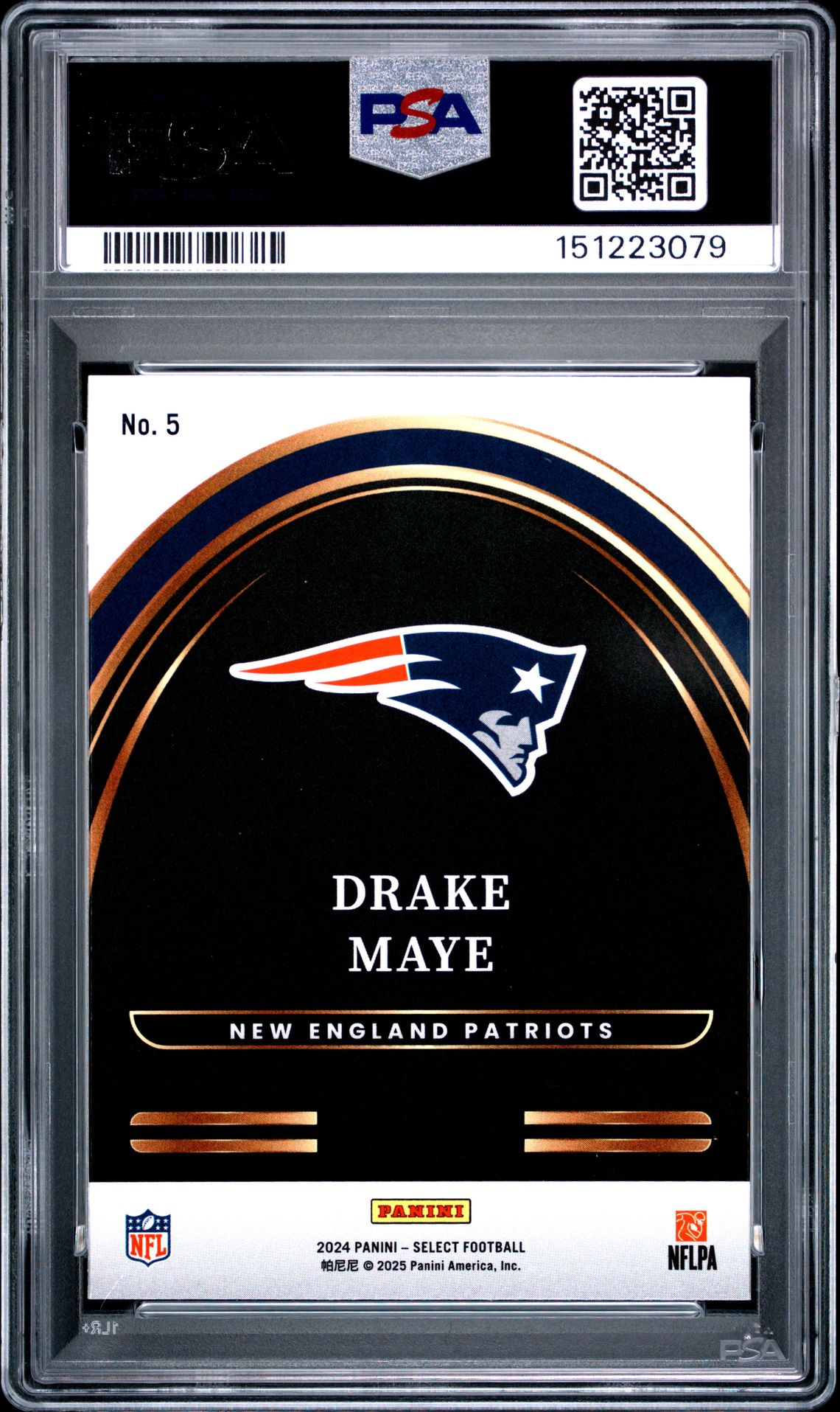 2024 Panini Select Select Future Drake Maye #5 Mint 9 back