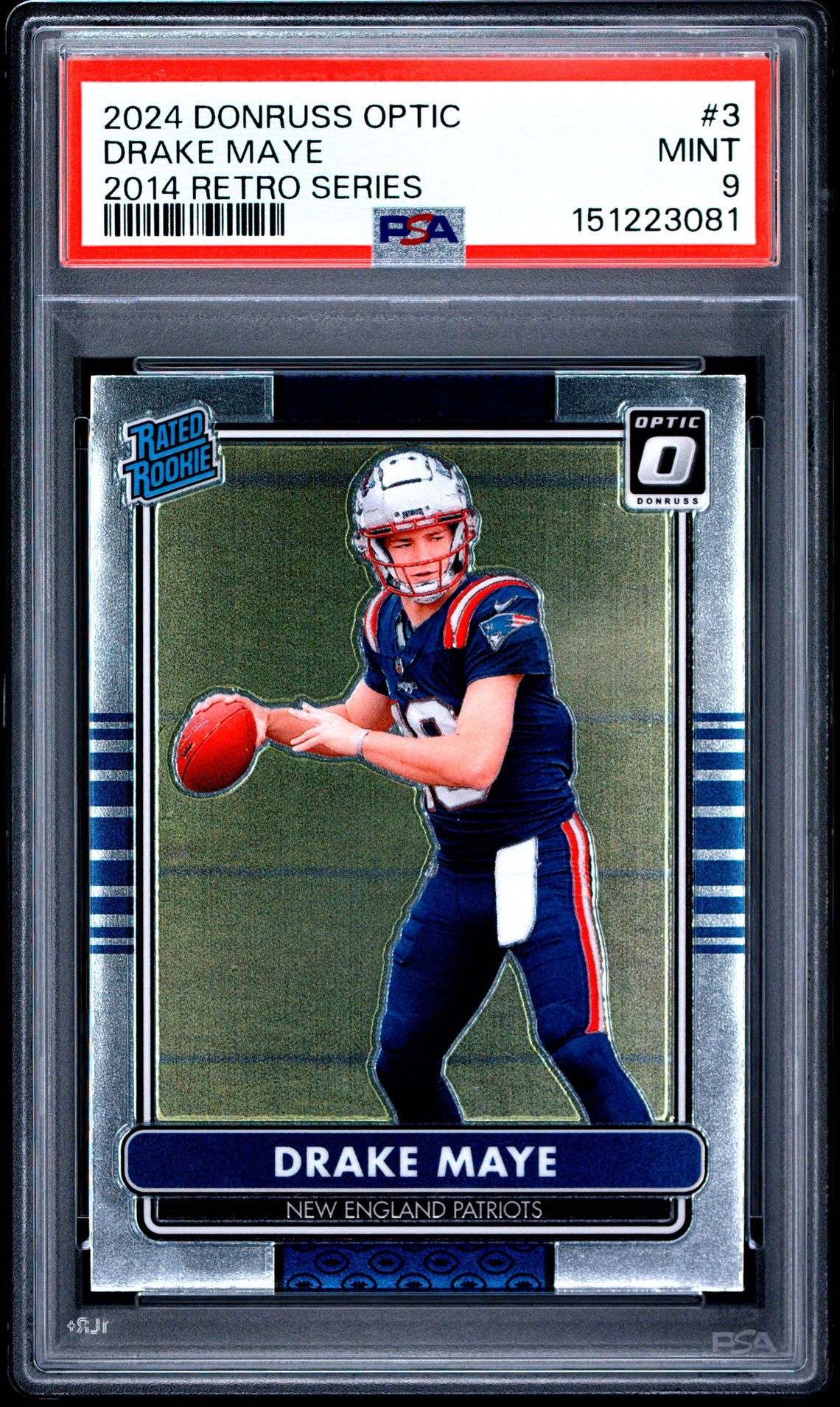 2024 Panini Donruss Optic 2014 Retro Series Drake Maye #3 Mint 9 front