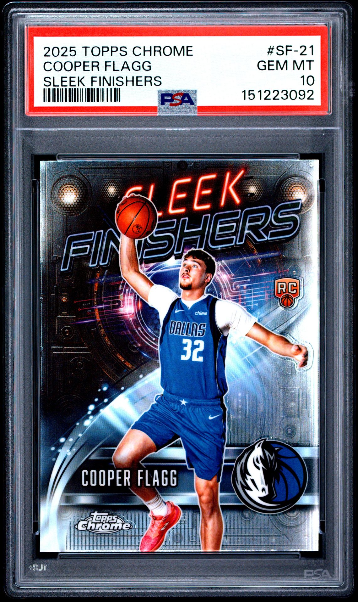 2025 Topps Chrome Sleek Finishers Cooper Flagg #Sf-21 Gem Mt 10 front