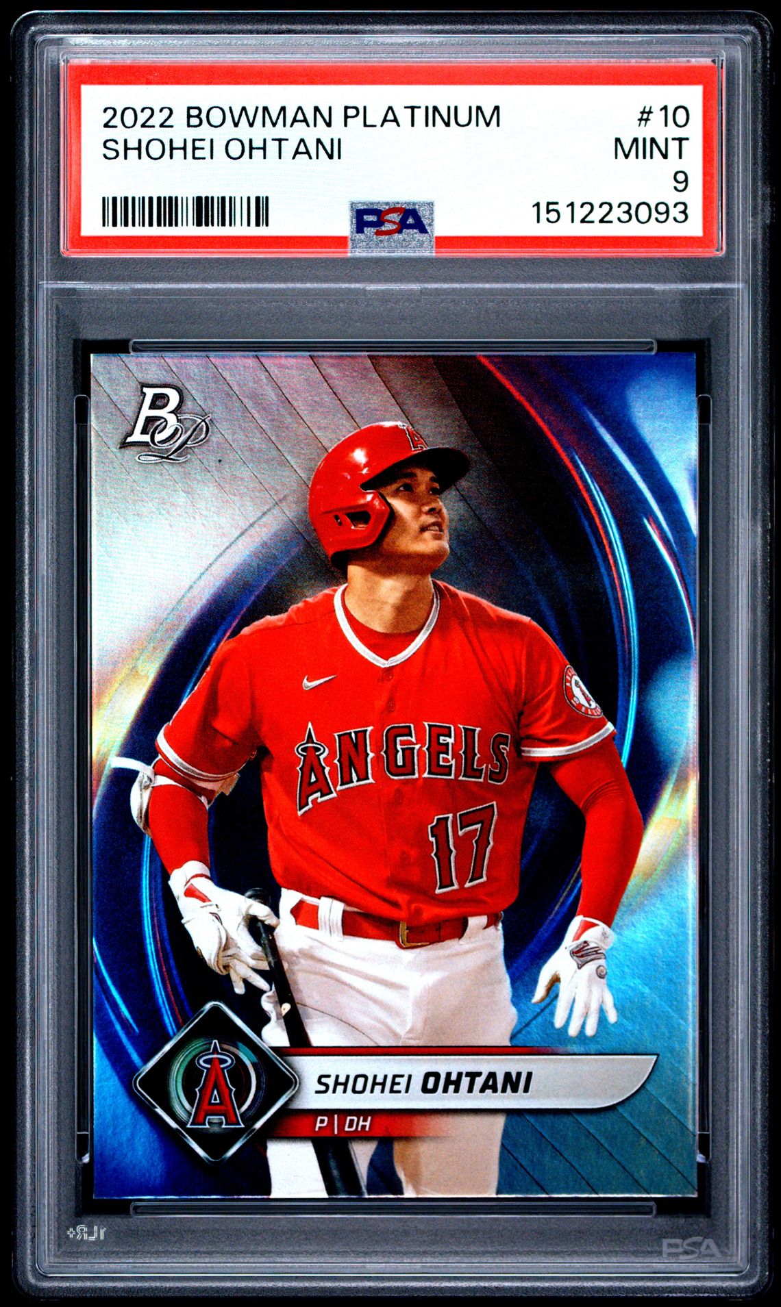 2022 Bowman Platinum Shohei Ohtani #10 Mint 9 front