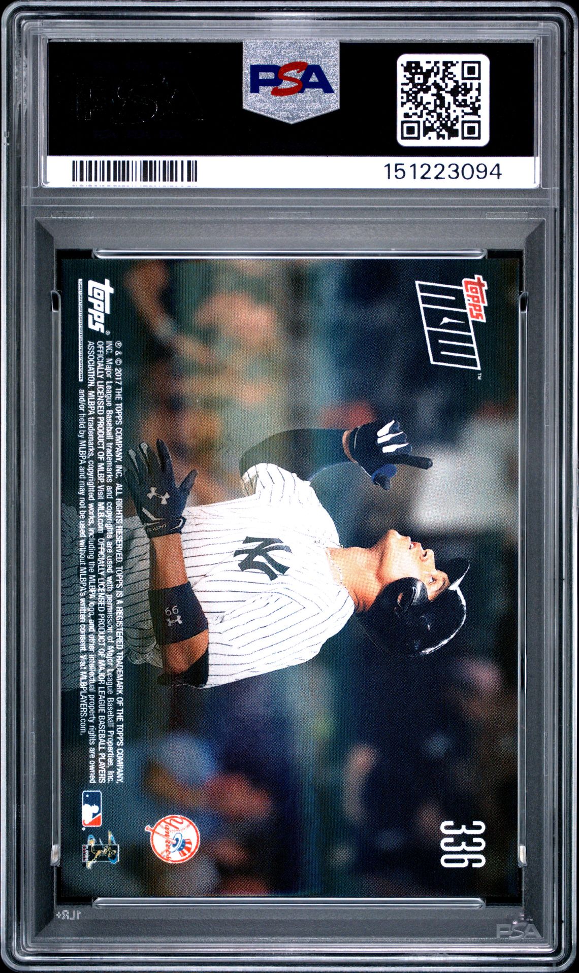 2017 Topps Now Aaron Judge #336 Mint 9 back