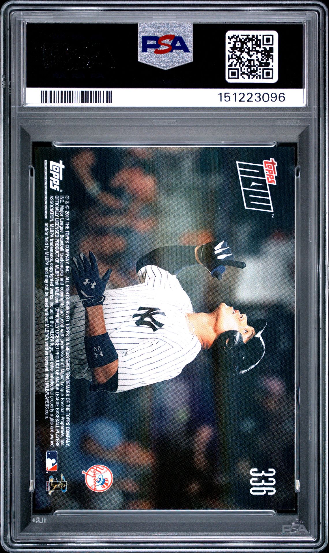 2017 Topps Now Aaron Judge #336 Mint 9 back