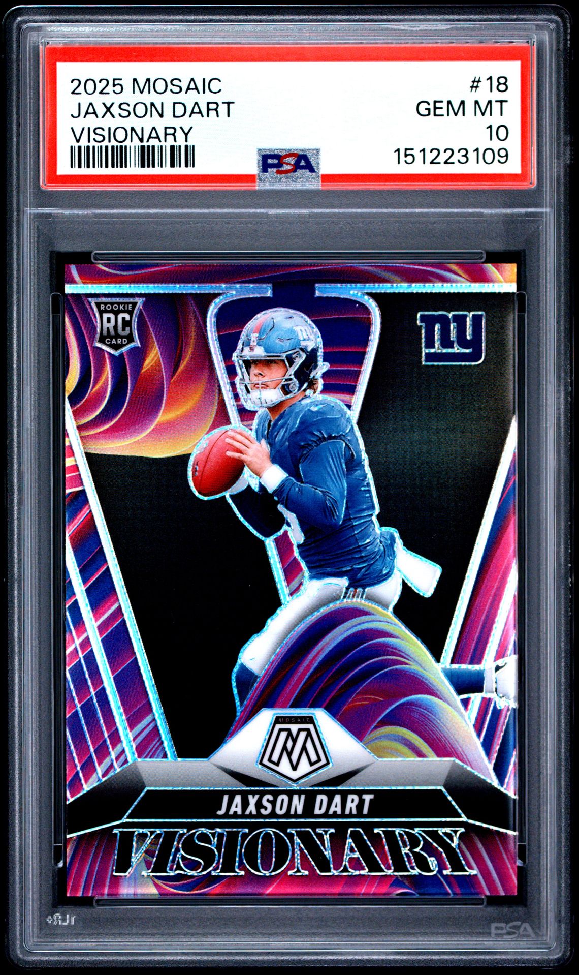2025 PANINI MOSAIC VISIONARY JAXSON DART  18 GEM MT 10 front