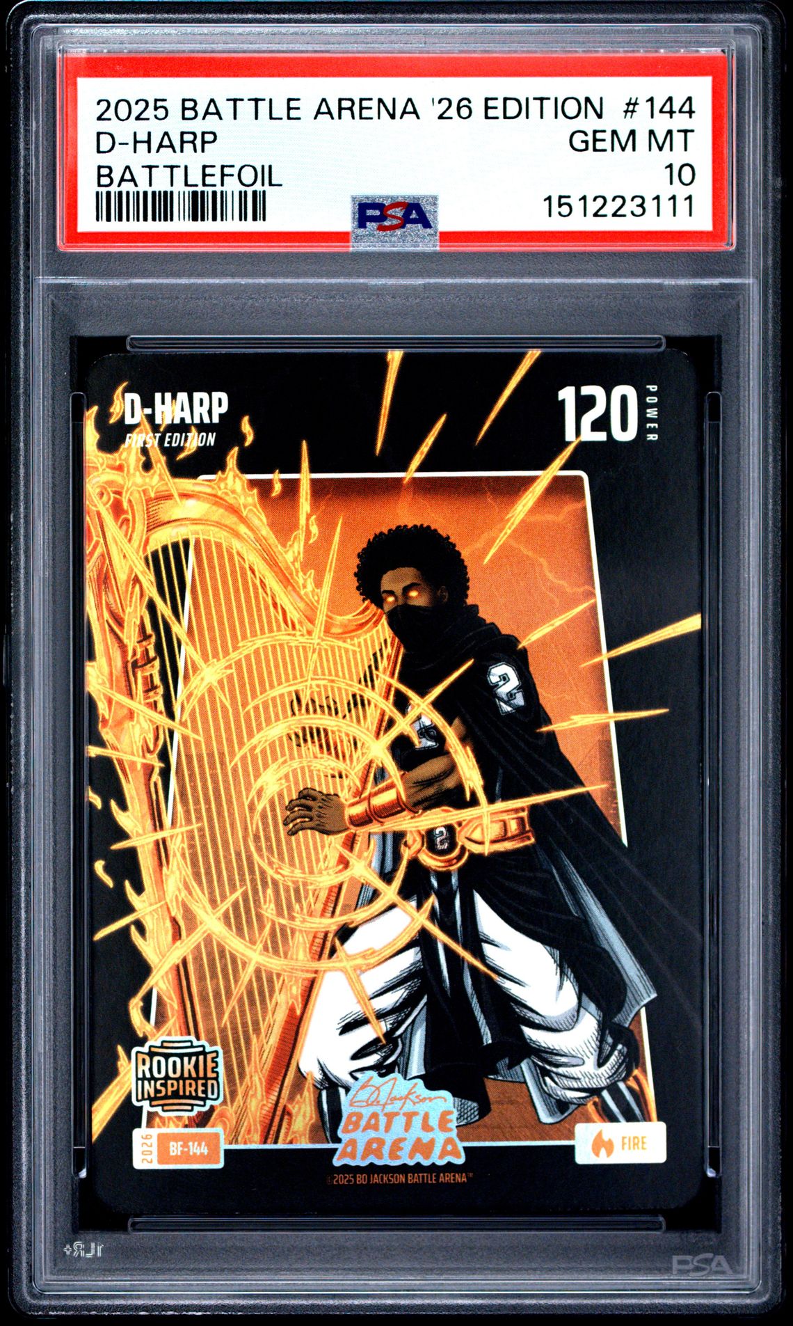2025 Bo Jackson Battle Arena 2026 Edition Battlefoil D-Harp #144 Gem Mt 10 front