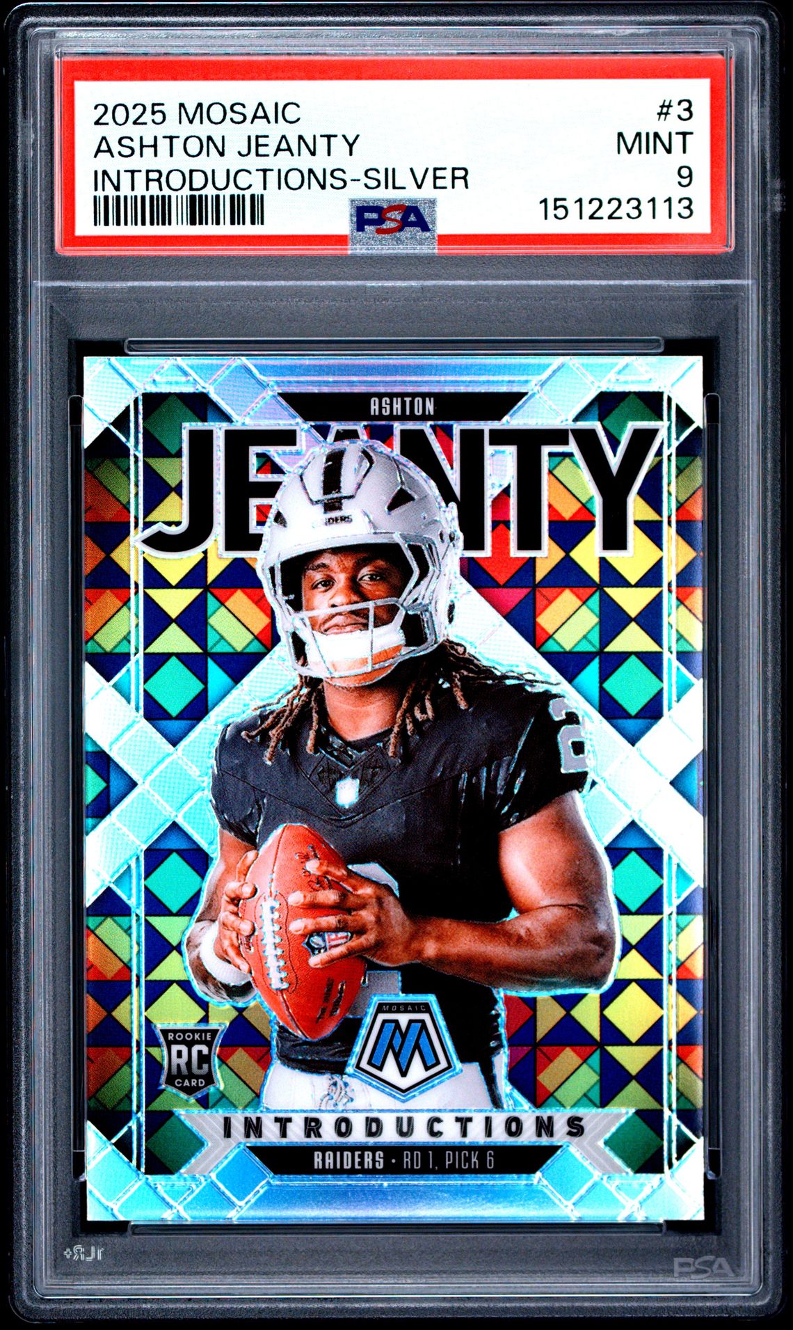 2025 Panini Mosaic Introductions Ashton Jeanty #3 (Introductions-Silver) Mint 9 front