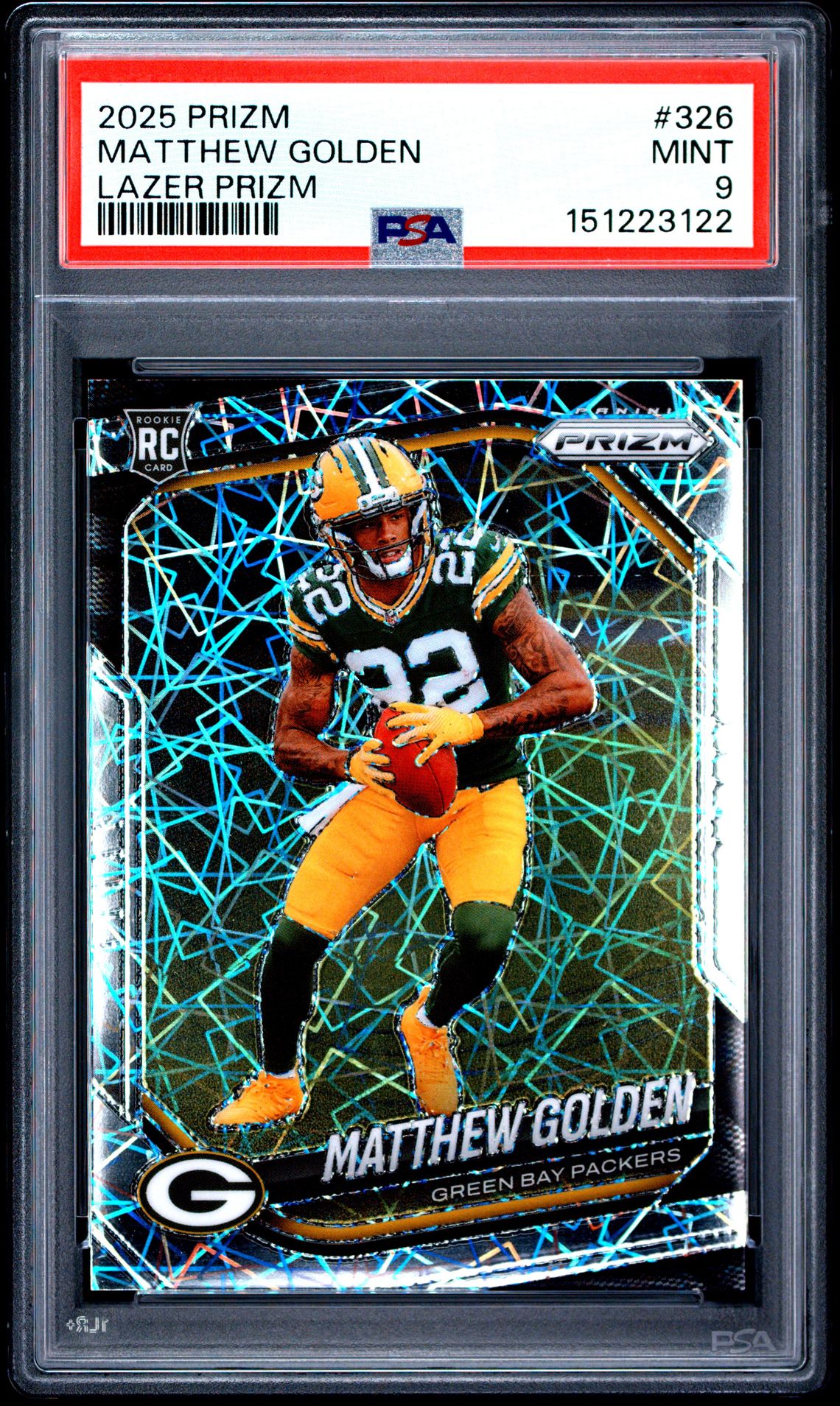 2025 Panini Prizm Matthew Golden #326 (Lazer Prizm) Mint 9 front