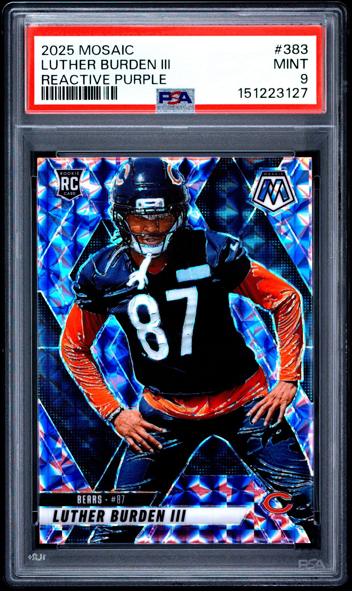 2025 Panini Mosaic Luther Burden Iii #383 (Reactive Purple) Mint 9 front