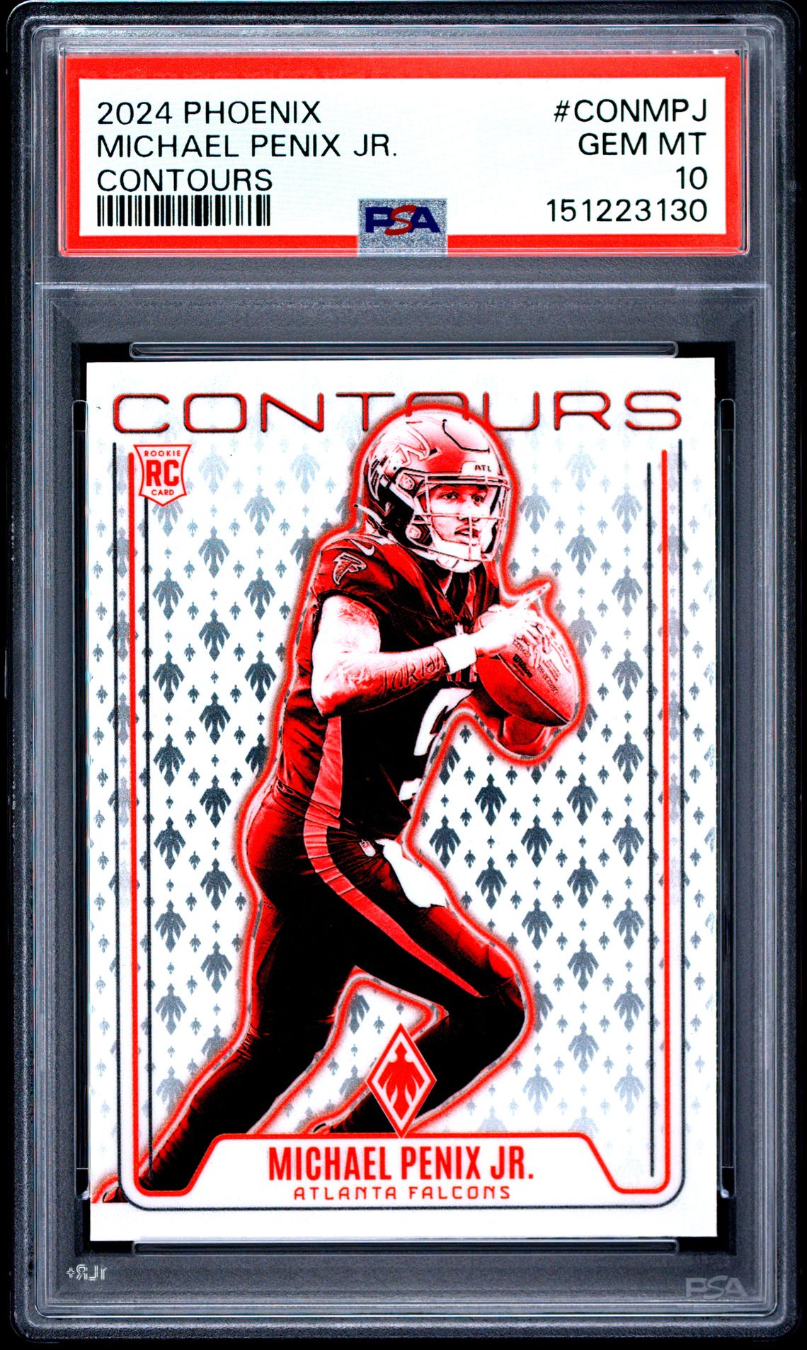 2024 Panini Phoenix Contours Michael Penix Jr. #Conmpj Gem Mt 10 front