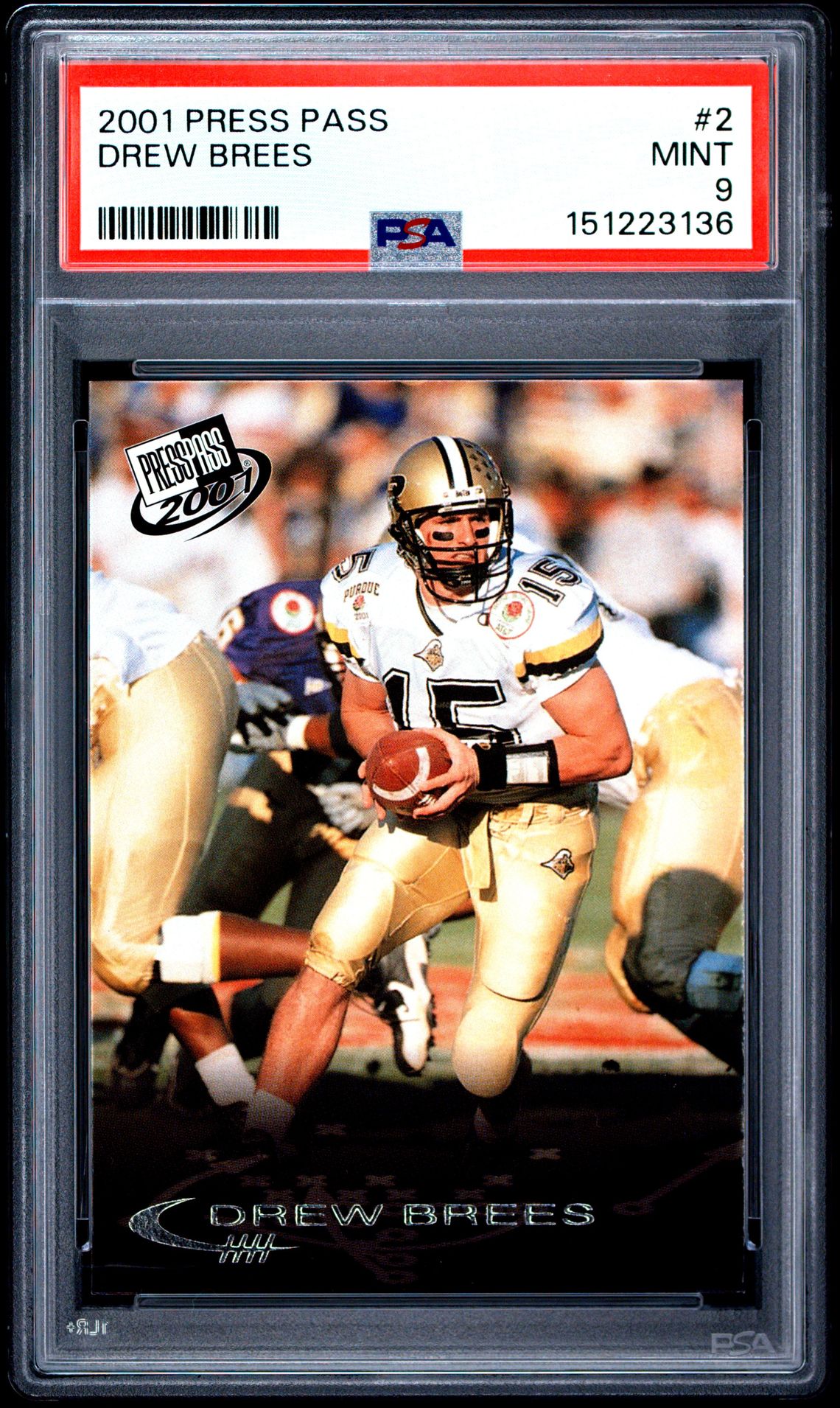 2001 Press Pass Drew Brees #2 Mint 9 front