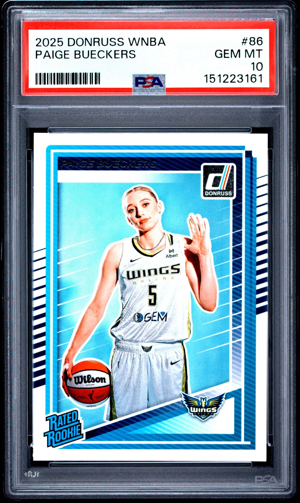 2025 Panini Donruss Wnba Paige Bueckers #86 Gem Mt 10 front view - PSA graded GEM MT 10
