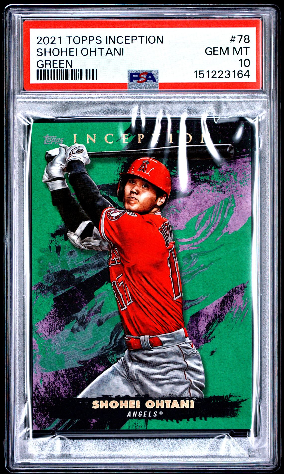 2021 Topps Inception Shohei Ohtani #78 (Green) Gem Mt 10 front
