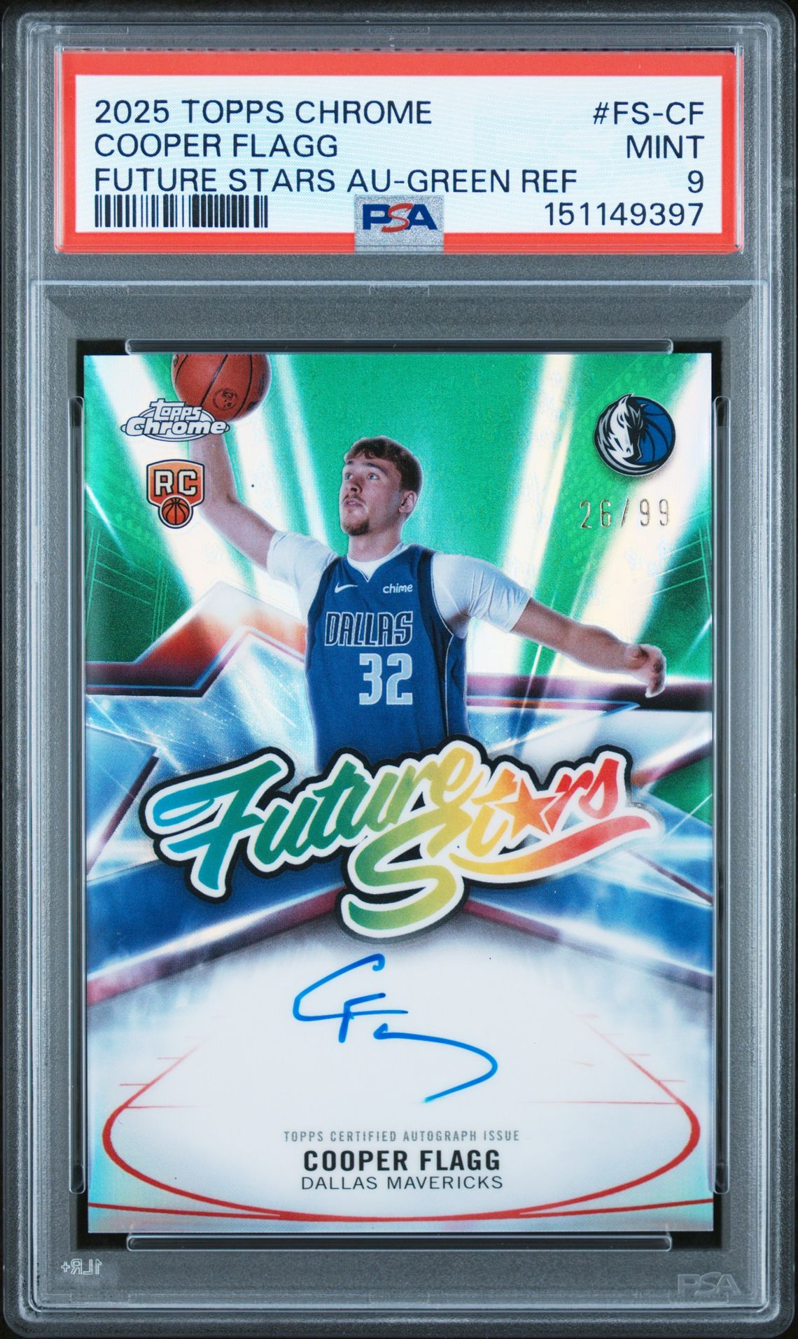 2025 Topps TOPPS CHROME FUTURE STARS AUTOGRAPHS FUTURE STARS AU-GREEN REF #FS-CF Cooper Flagg front