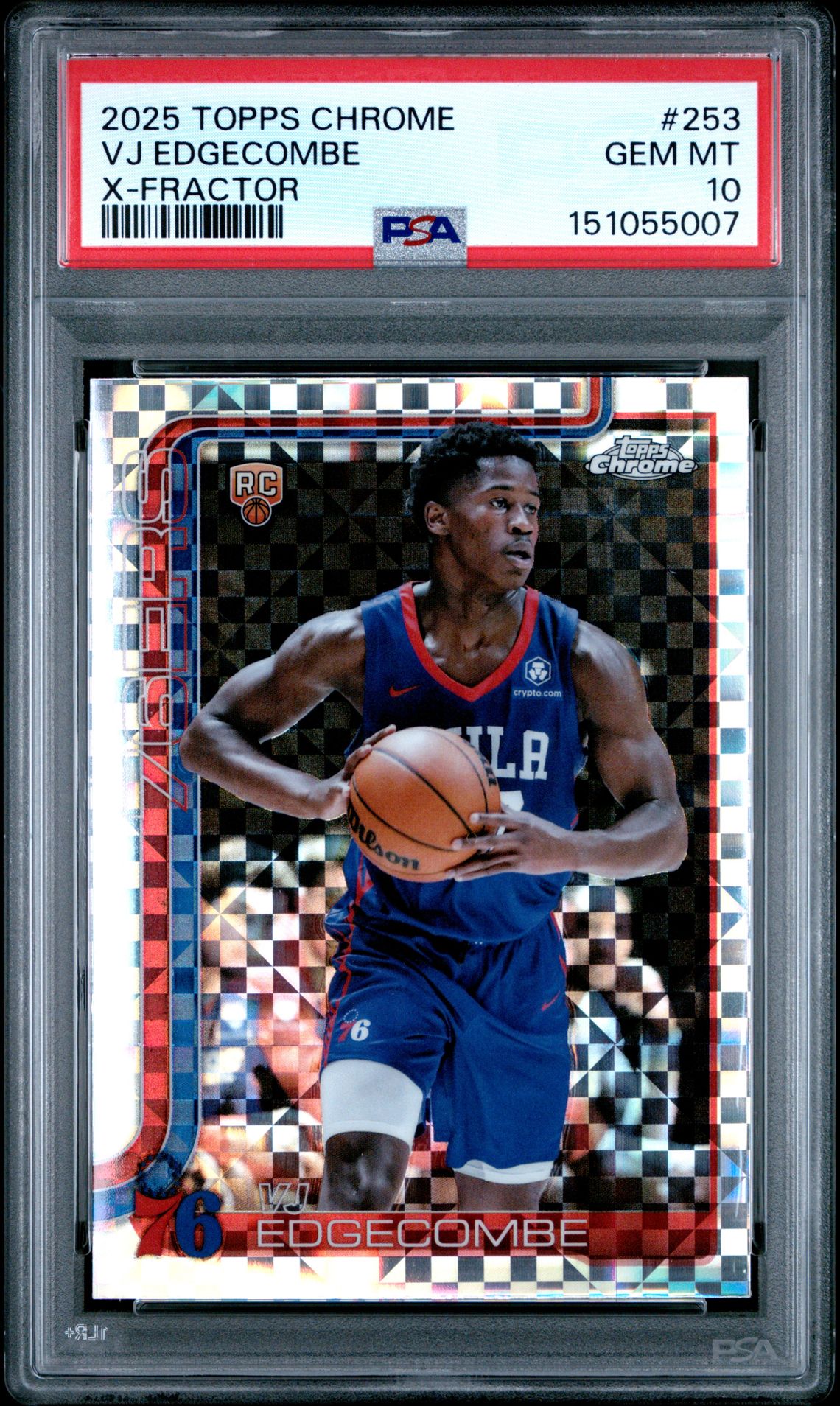 2025 Topps Chrome TOPPS CHROME X-FRACTOR #253 Vj Edgecombe front