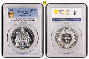 1972 10 Fr Gad-813 F-364 MS68
