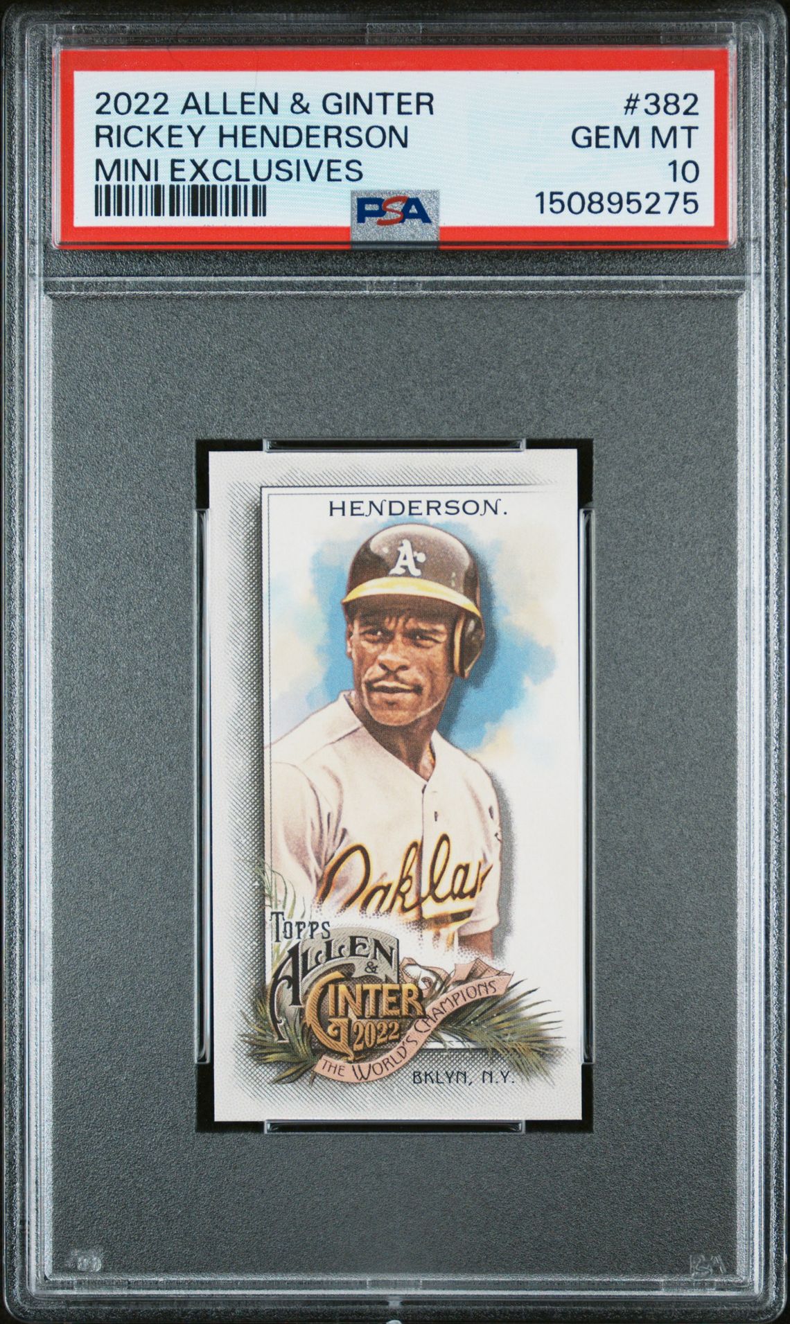 2022 Topps TOPPS ALLEN & GINTER MINI EXCLUSIVES #382 Rickey Henderson front