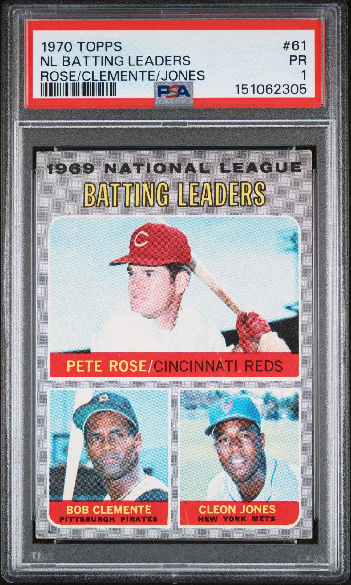 1970 Topps TOPPS ROSE/CLEMENTE/JONES #61 Nl Batting Leaders front