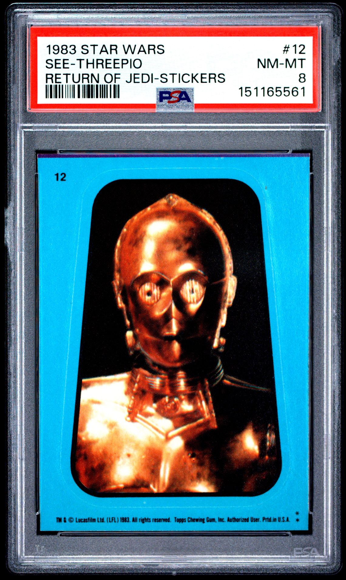 1983 Star Wars STAR WARS RETURN OF THE JEDI STICKERS Red #12 See-Threepio front