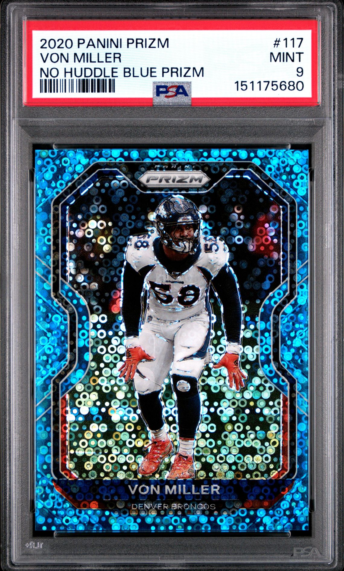 2020 Panini PANINI PRIZM NO HUDDLE BLUE PRIZM #117 Von Miller front
